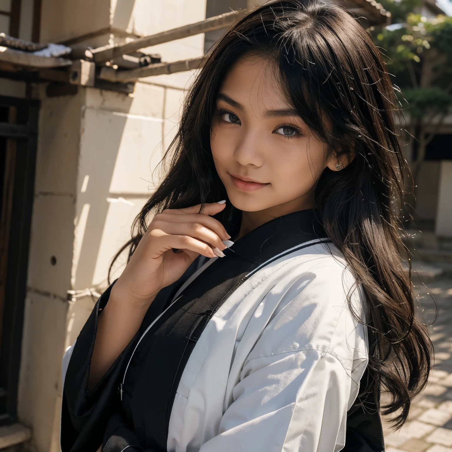 Garoto com 1,70 wearing black Japanese school uniform, olhos pretos com cabelo ruivo