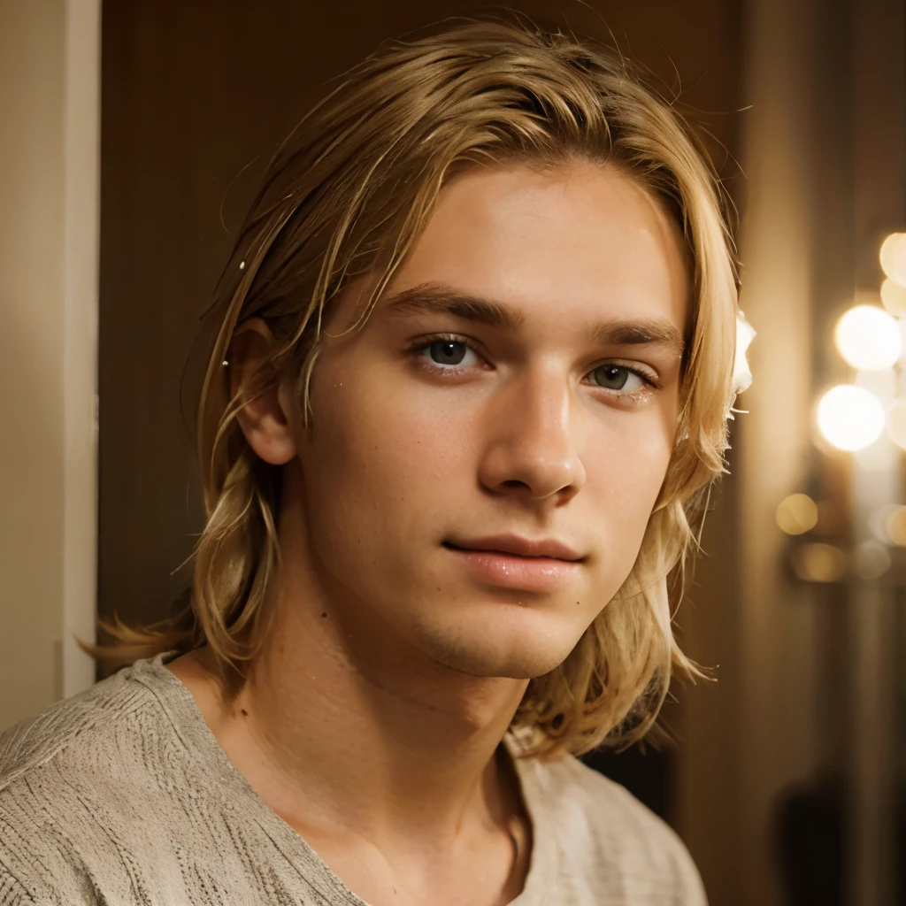 a young man with nice blonde
locks