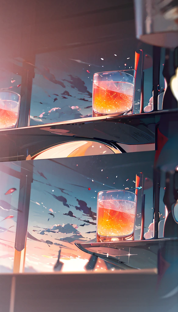 cocktailworld, no humans, scenery, summer,  sky, cloud,   blurry background, 
masterpiece, best quality, ultra detail,