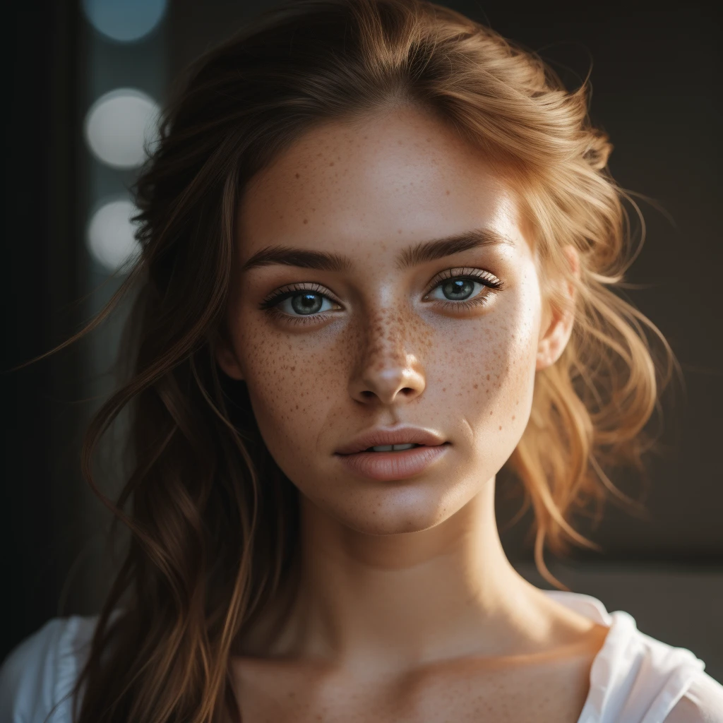 Woman with freckles