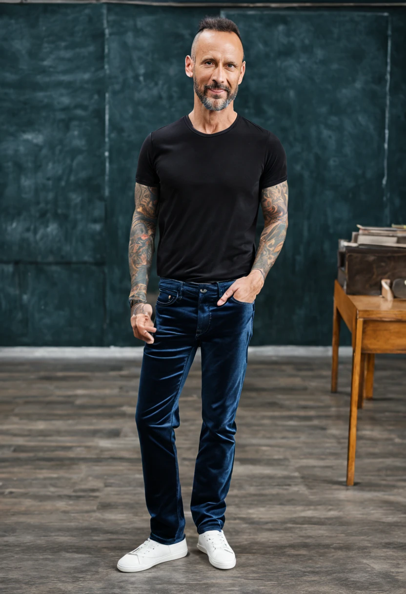40-year-old man Teacher Velvet jeans