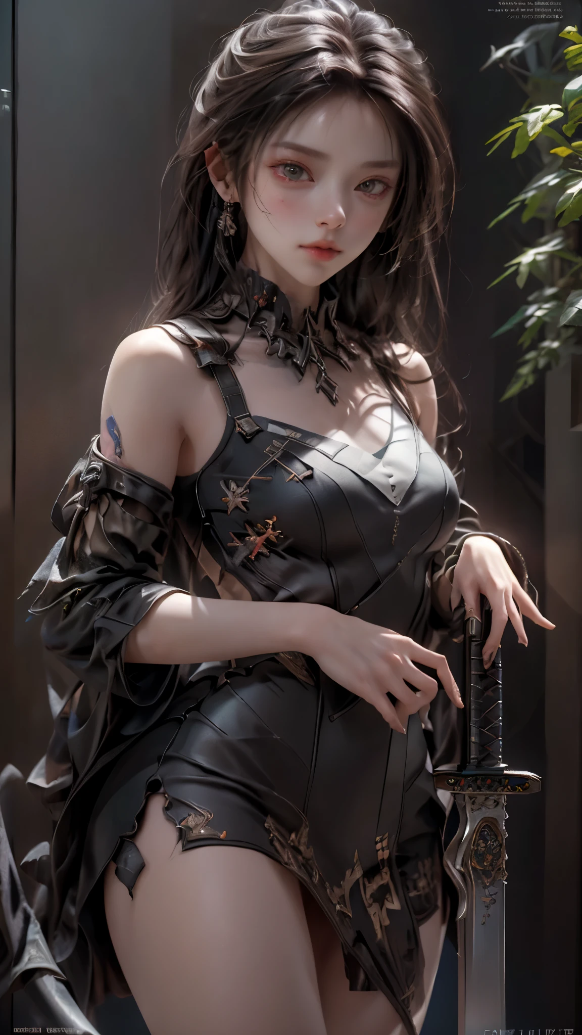 ((highest quality)), ((masterpiece)), (detailed:1.4), 。.。.。.3D, beautiful cyberpunk woman image,nffsw(high dynamic range),ray tracing,NVIDIA RTX,super resolution,unreal 5,Scattered beneath the surface,PBR texturing,post processing,anisotropic filtering,Depth of bounds written,maximum clarity and sharpness,multilayer texture,Albedo and specular maps,surface shading,Accurate simulation of light-matter interactions,perfect proportions,octane rendering,two-tone lighting,wide aperture,Low ISO、White balance、Rule of thirds、8K students、((Holding a sword in your hand))