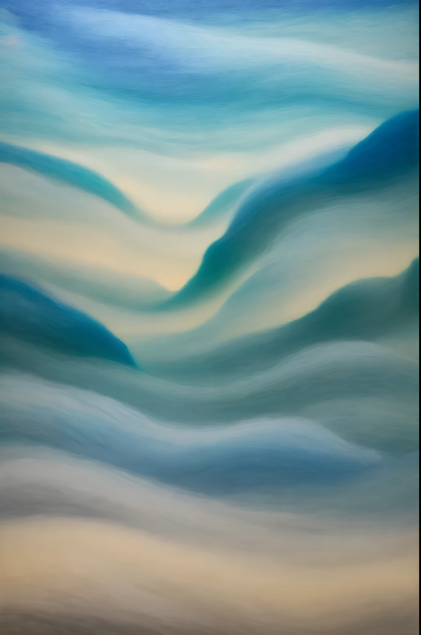 wool art made by continuous wawy lines of thin wool yarn strands,microber wool details, there is a painting of a wave of blue and white colors, volumetric wool felting, flowing teal-colored silk, blue - turquoise fog in the void, swirling water cosmos, wool felting art, flowing aqua silk, swirling fluid, swirling, swirling liquids, azure. detailed hair, cloud vortex, whorl. clouds
