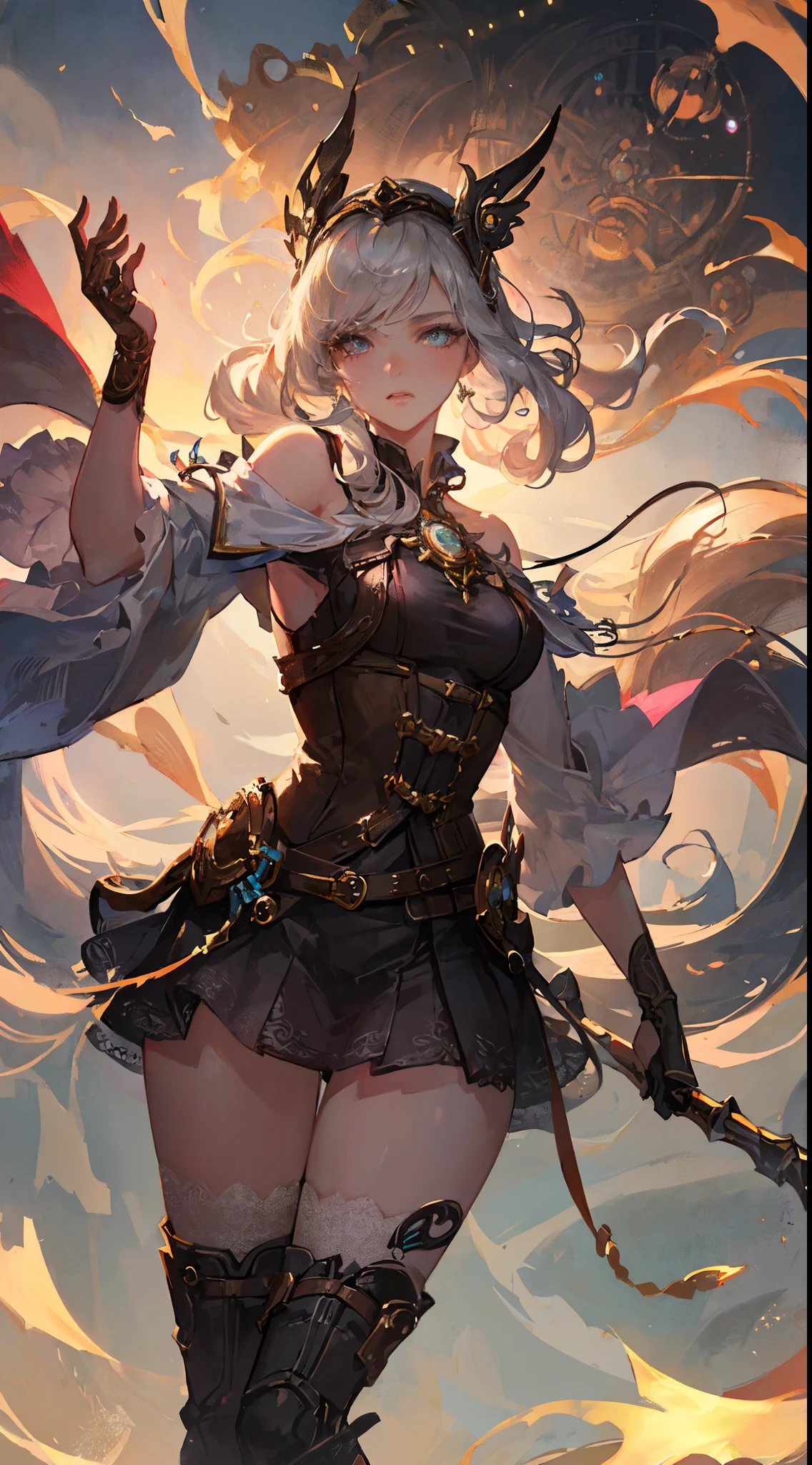 cool awesome swordman, royal looking, western style, female, pirate clothes, sexy, masterpieces, 16k HD, extreme eye and body detail, ultra lighting, pirate tattoo