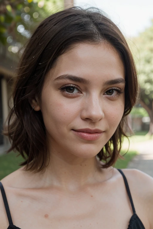 Linda morena europeia linda e ???? com olhos verdes claros, 22 anos de idade, 

the girl is wearing a beautiful black cocktail dress, saltos altos, full subject shown in foto, fundo claro abstrato, the girl is focused, The background is out of focus, Profundidade de campo, sardonic smile, the girl is looking sideways, A doesn't look at the camera.,  full subject is shown in foto, pernas nuas, sem nudez, cabelo em coque, 

Cintura diminuta, Muito detalhado, rosto inocente, comprimento do rosto 1.3 vezes a largura do rosto, olhos amendoados, formato de rosto quadrado, high cheekbones, cabelos naturalmente ondulados, Olhos verdes claros, high resolution, Obra-prima, A melhor qualidade, detalhes intrincados, Muito detalhado, sharp focus, pele detalhada, textura de pele realista, textura, olhos detalhados, profesional, 4k, sorriso encantador, Gravado com Canon, Profundidade de campo, Kodak Vision Colors, Corpo perfeitamente ajustado, extremamente detalhado, foto_\( ultra\), fotorealista, realista, post-processing, Maximum details, aspereza, vida real, ULTRARREALISTA, fotorealism, fotography, 8K Ultra HD, fotography
