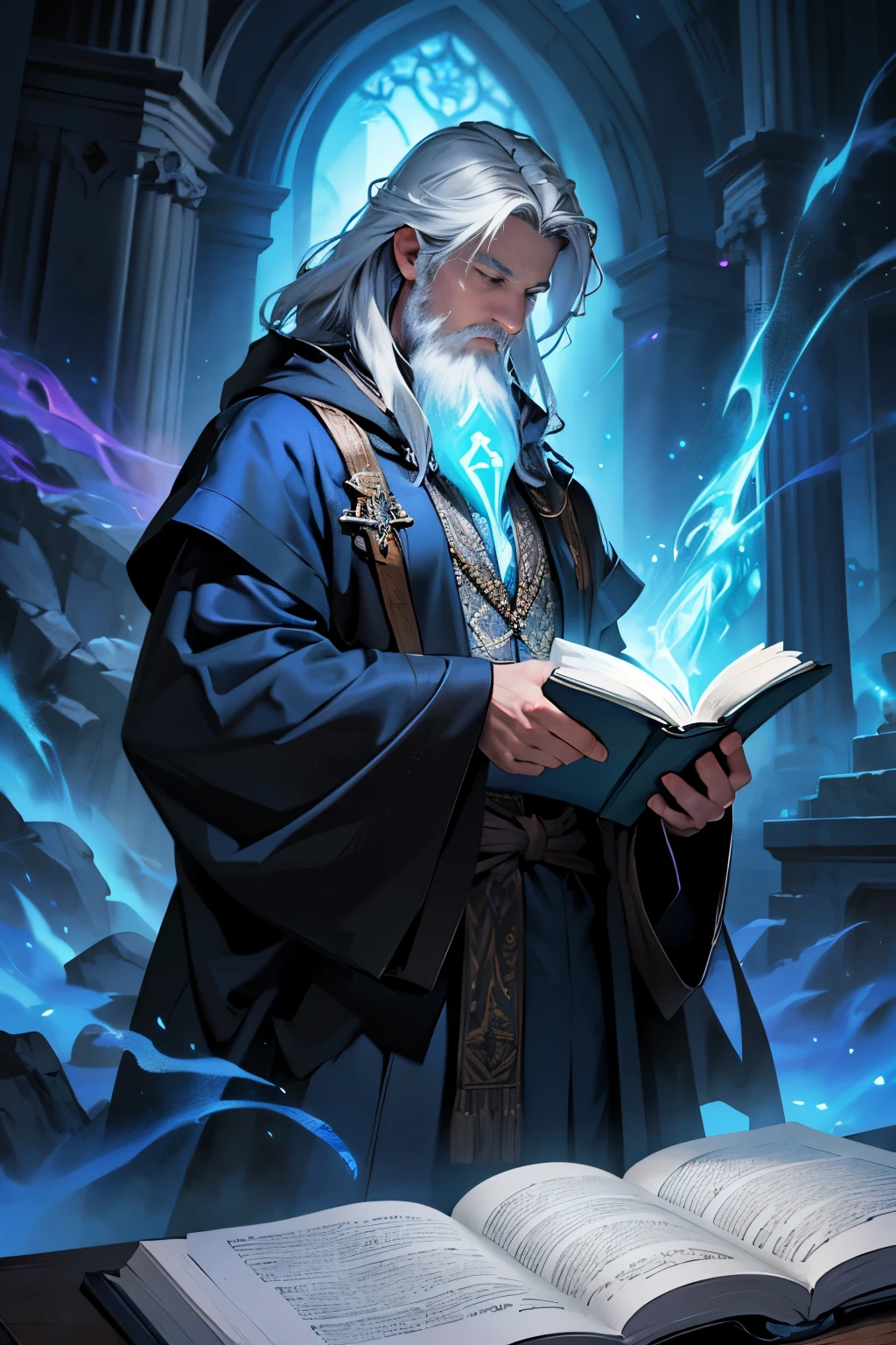 ((Best quality)), ((masterpiece)), ((realistic cartoon)), ((perfect character)):

In this stunning and highly detailed realistic cartoon, we present a mage summoning his enchantments in a mystical world. The mage stands tall, clad in intricate and detailed mage robes, complete with flowing garments and ornate patterns. His face is adorned with a medium, white beard, adding to his wise and aged appearance.

With a majestic book in hand, the mage channels the power of magic, conjuring dazzling rays and ethereal energies. The scene is set in a thematically rich environment, filled with magical artifacts, ancient tomes, and mystical symbols that enhance the ambiance. The lighting, crafted with a cinematic touch, casts a spellbinding glow, emphasizing the magical aura surrounding the mage.

Every element of this masterpiece is carefully designed to create a sense of realism and immersion. The intricacies of the mage's clothing, the mesmerizing effects of his conjurations, and the level of detail in his weathered face all contribute to a captivating visual experience. This artwork is presented in stunning UHD resolution, allowing you to appreciate every nuance and intricacy in breathtaking detail.

Eye level, scenic, masterpiece.