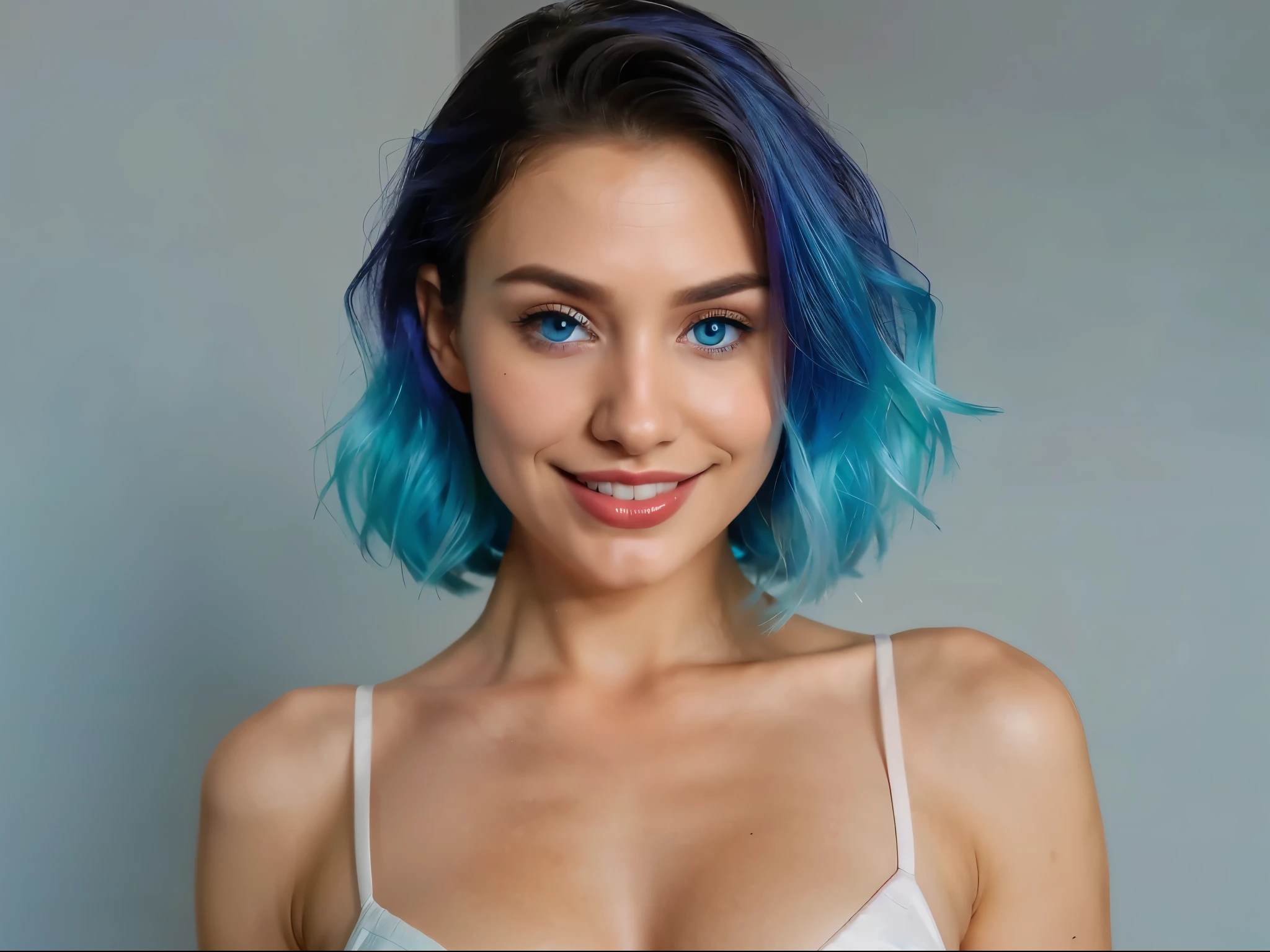 add more blue tint to the eyes