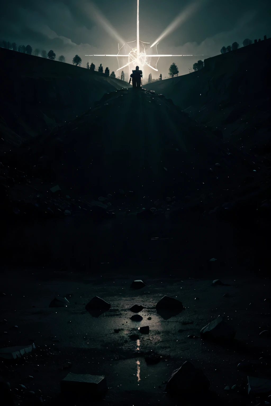 image of golgotha in a dark, scary version