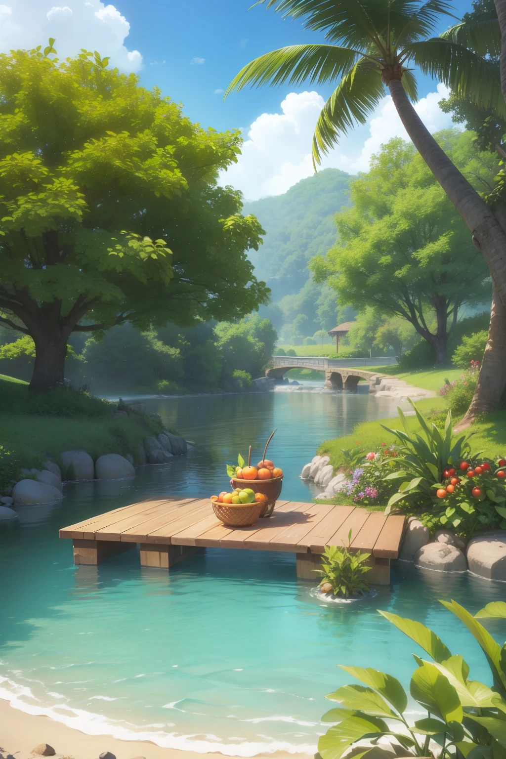 3d Cartoon Image: Fruit Tree Near River in Landscape Size
(Fruity Delight: A 3D Cartoon Image of a Fruit Tree by the River),
(Landscape Scene: Fruit Tree and Rivershore),
(Realistic 3D Rendering: Fruit Tree and Tranquil River),
(Lush Foliage, Vibrant Fruits),
(Vibrant Colors Pop Out: Red Apples, Green Leaves),
(Sunlight Reflecting Off the Water),
(Naturally Textured Tree Bark),
(Clear and Smooth Water Surface),
(Peaceful and Serene Scene),
