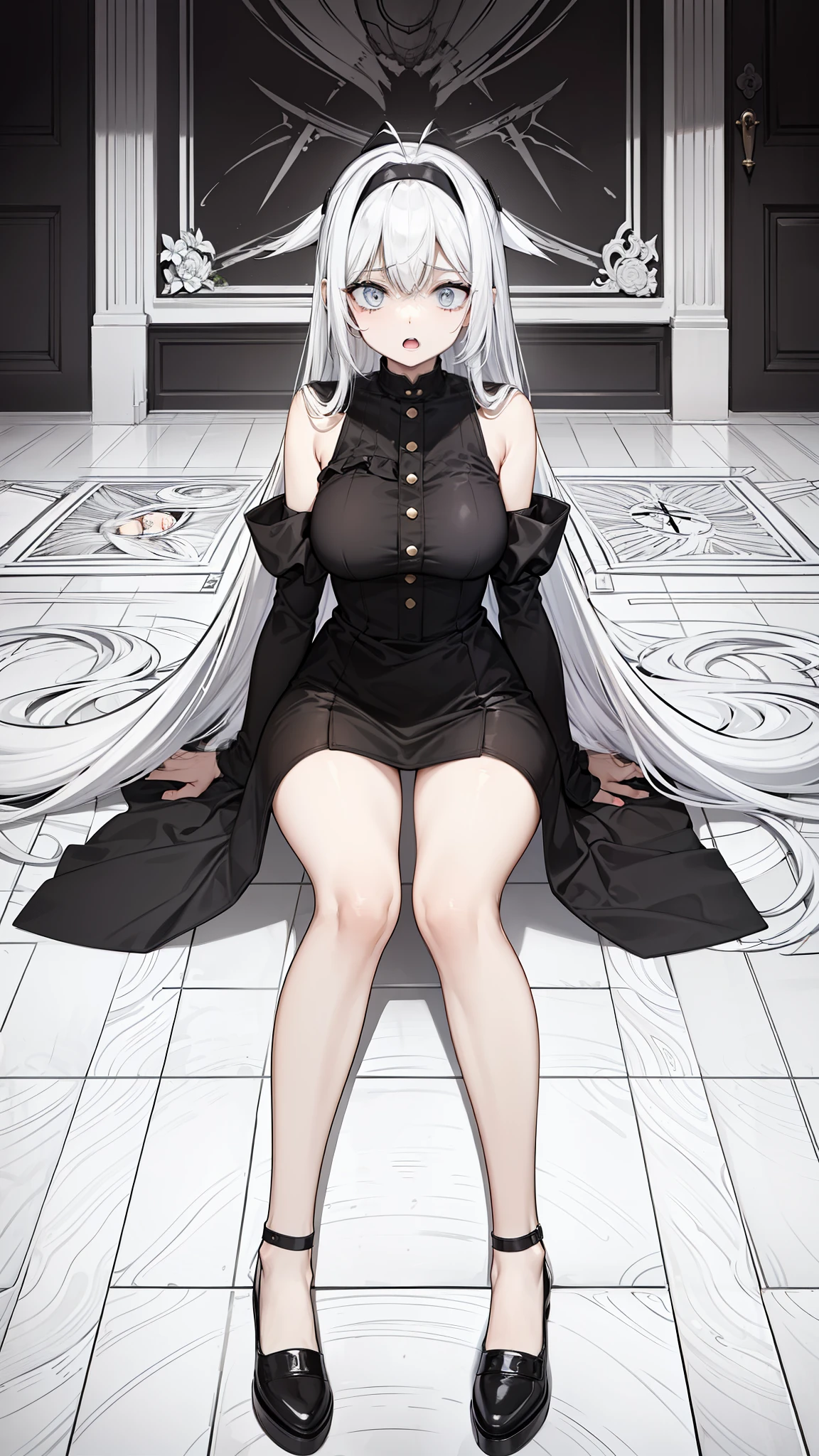 (high resolution, clear focus, weak outline:1.3), ((nfsw:1.5)) ((very small breast ,breast cleavage)), ((beautiful eyes)), raised sexy, (silver hair), twintails, very long hair, asymmetric hair, half updo hair, ) , ((green eyes,)), bokeh , tight focus, (correct anatomy:1.6), wz_sousou_no_frieren_style, pointy ears, elf, green eyes, black pantyhose, earrings, (naked), (in the forest), ((excited)), ((embrassed)), ((hentai tentacle)), (virgin pussy), (((surrounded by countless tentacle)))、(((tentacles wrapped around)))、