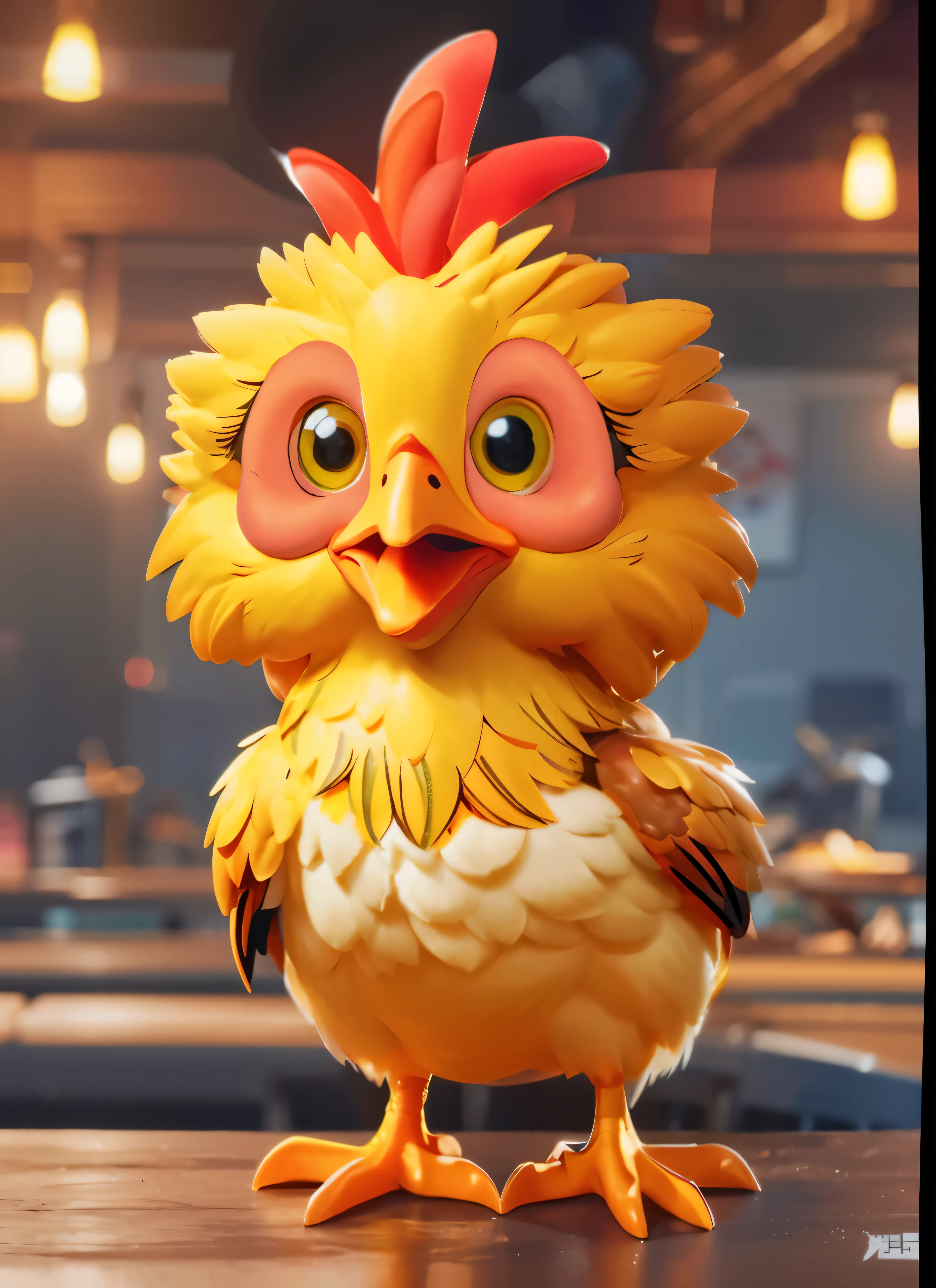 Cartoon chicken silhouette, Anthropomorphic chicken, arrogant look, Lovely 3D rendering, Cute and detailed digital art, 3D icons for mobile games, proud giggle, Official splash art, Game CG, Lovely numbers, Made with Unreal Engine, fantasy duck concept portrait