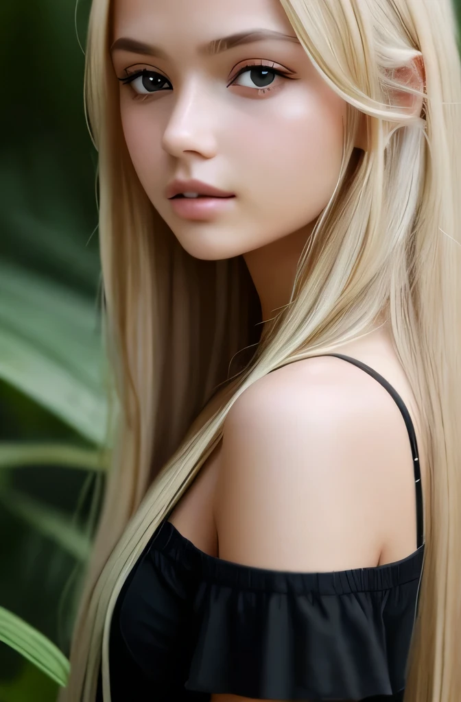 1girl in, age19, Solo, Long hair,  Looking at Viewer, blondehair, Bare shoulders, jewely, Full body, (extremely detailed 8k wallpaper), soft lighting, high quality, film grain, Fujifilm XT3 sharp focus, f 5.6, High Detail, Sharp focus,(natural light), (closeup:1.2), (seductive), off shoulders T-shirt, Realistic, A sexy