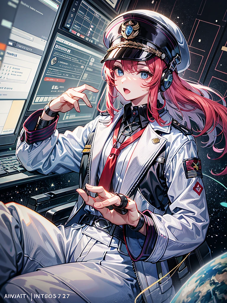 (1girl:1.3), solo, idol wearing decorated spacesuit, pretty girl at 15 years old, official art, Unity 8k wallpaper, super detailed, beautiful and aesthetic, beautiful, masterpiece, best quality, raw, masterpiece, ultra fine photo, highest quality, ultra high resolution, photorealistic, vivid light, full body portrait, stunningly beautiful, dynamic pose, delicate face, lively eyes, (side view), pink long hair, highly detailed spaceship interior, detailed face, detailed complex busy background, messy, gorgeous, milky, sharp focus, volume fog, 8k UHD, DSLR camera, high quality, film grain, photorealism, lomography, translucency
