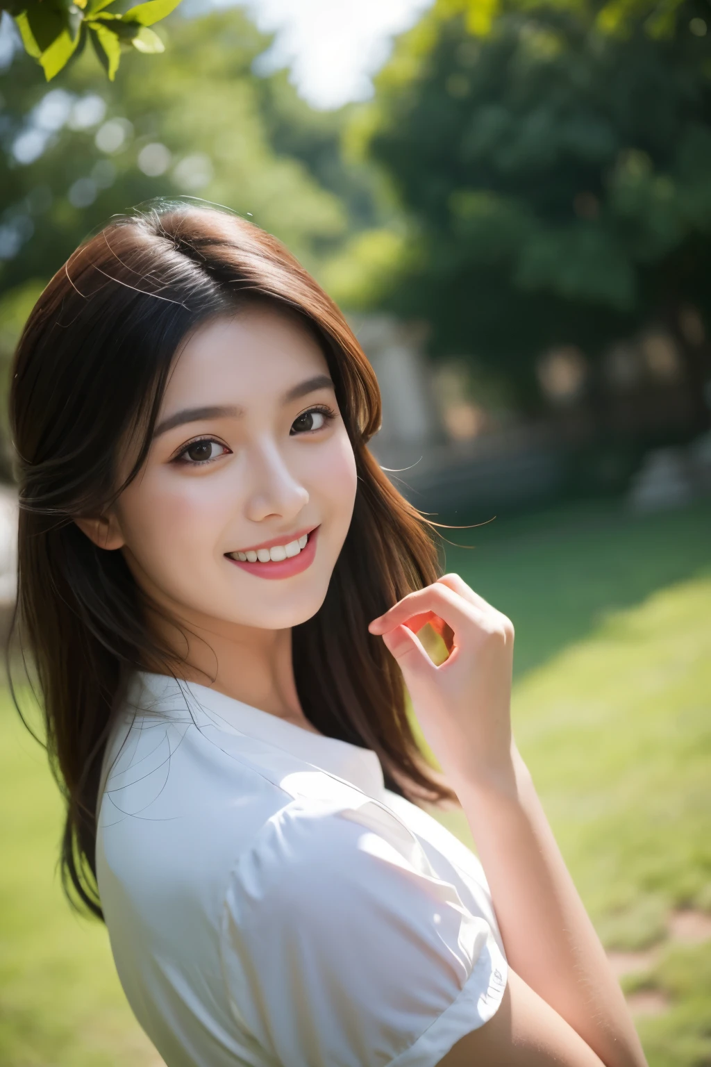 Ancient Roman ruins,landscape in the style of Poussin,A smile,Sweet and seductive appearance.Hair disheveled in the wind,Two women frolicking,Cute smile, Expression of ecstasy,illustration,raw photograph,Best resolution: 16K, Ultra HD,Bokeh,CG, best qualtiy,offcial art,Beauty and aesthetics:1.2,UHD,DSLR