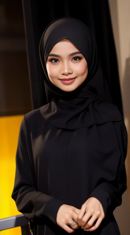 ((malay beatiful girl:1.3)) ((baju kurung:1.4)),floral pattern baju kurung, black long hijab,((office)), ((in the office:1.3)) ((thin satin fabric:1.4)) ((random sexy pose:1.3)) ((sweaty:1.5))((face is flushed:1.4)) (firm round breasts:1.4)) ((close-up:1.2)) best quality,masterpiece,ultra high res,(photorealistic:1.4),raw photo,(Authentic skin texture:1.3),(film grain:1.3),panorama,character portrait,very wide shot,narrow waist,cowboy shot,(in the dark, deep shadow, low key, cold light,) night,dust,Tyndall effect,(expression),1girl,beautiful detailed eyes and face,white jabot,brown eyes,((brown hair:1.2)) ((full body:1.3)) ((seductive smile:1.3))