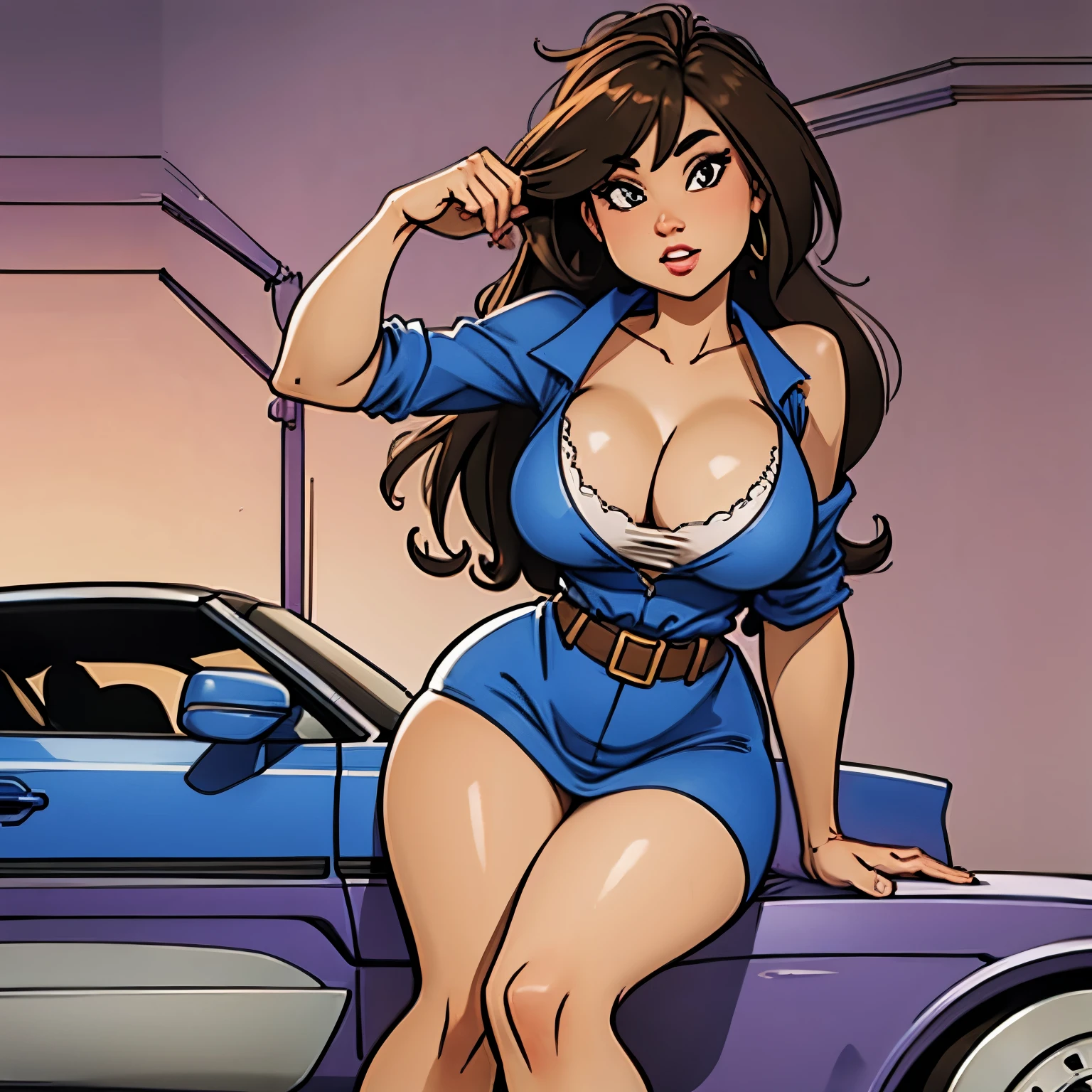 Car mechanic girl