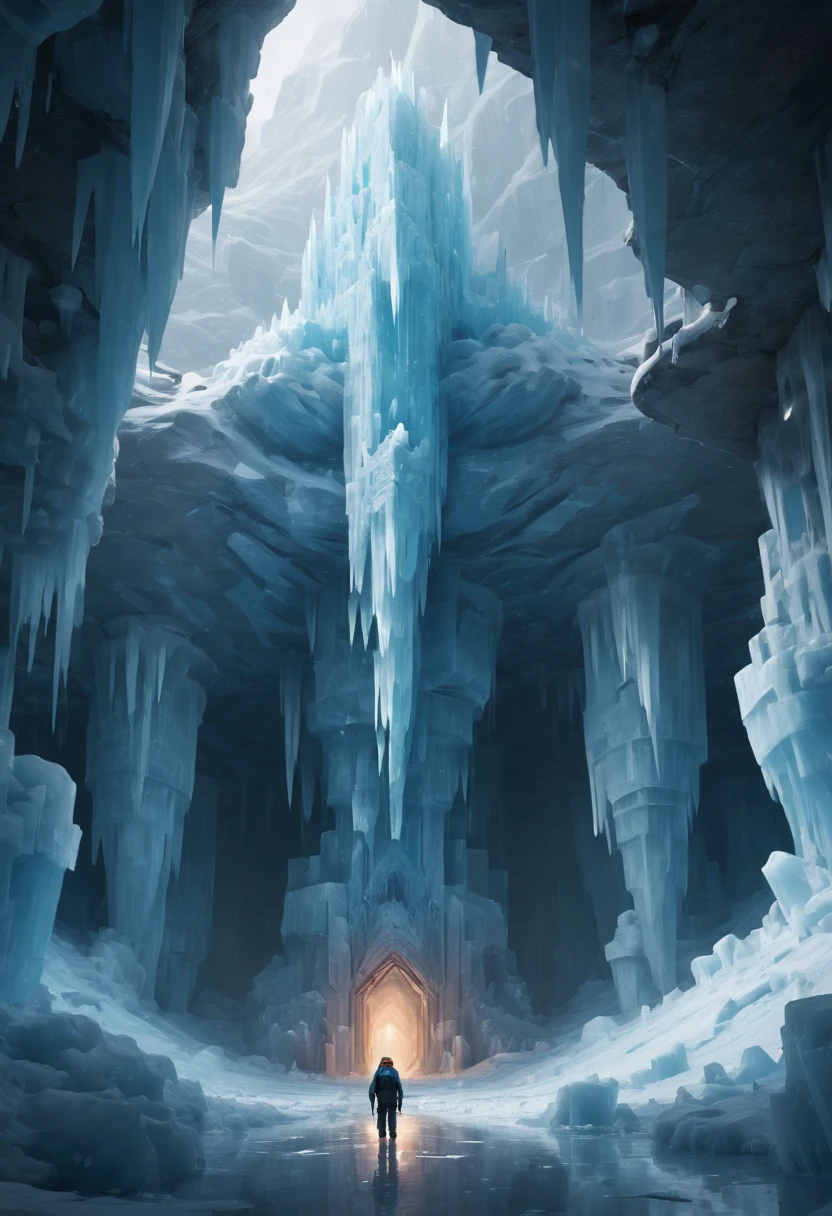 Underground ice world, by Jordan Grimmer, best quality, masterpiece, 8k