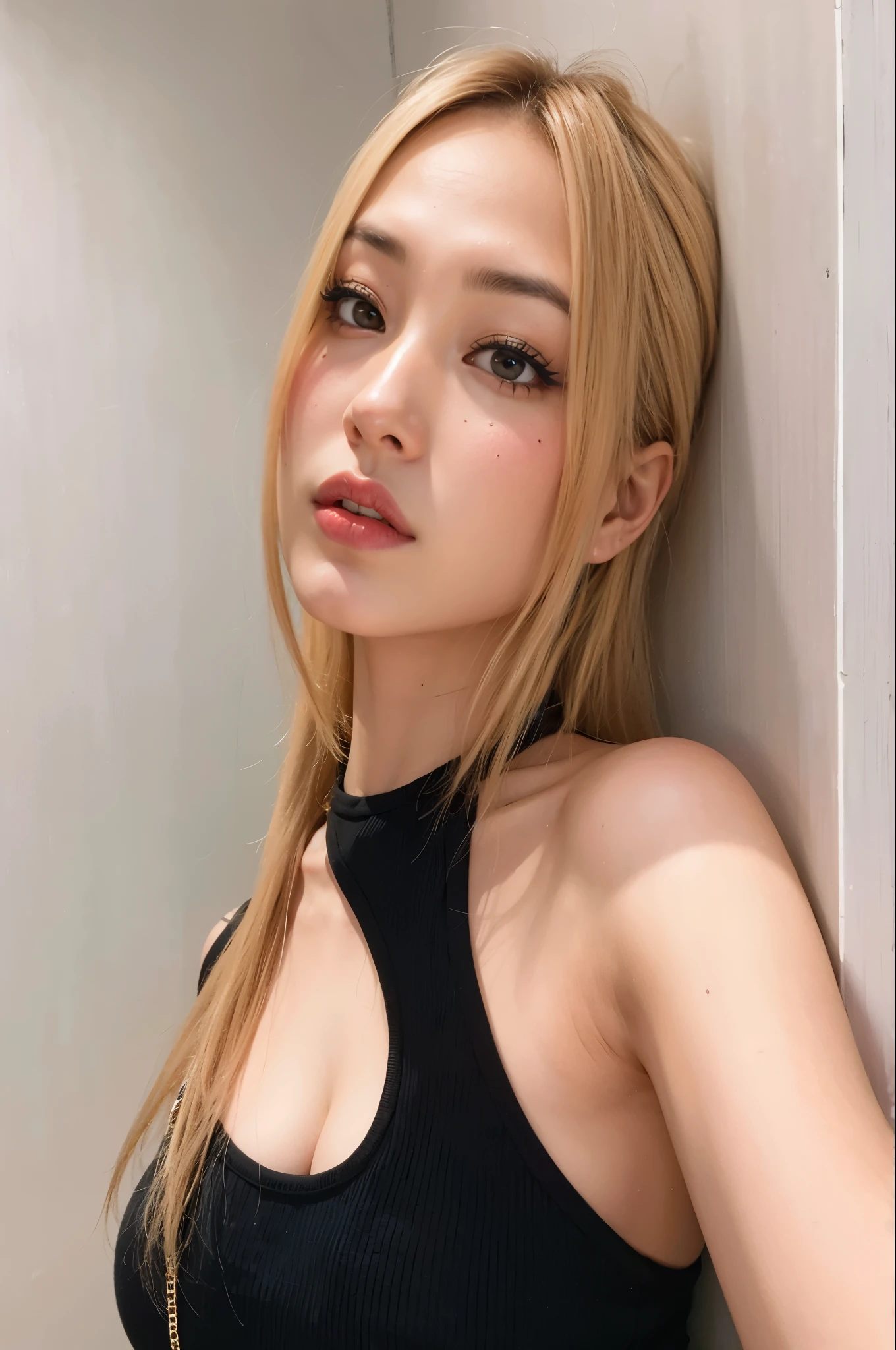 mulher arrasada com longos cabelos ruivos encostada na parede, parque roseanne de blackpink, jossi do blackpink, coreana, portrait of jossi do blackpink, Heonhwa Choe, beautiful south mulher coreana, jennie blackpink, cl, gorgeous young mulher coreana, sakimichan, cruel korean goth girl, Lalisa Manobal, mulher coreana