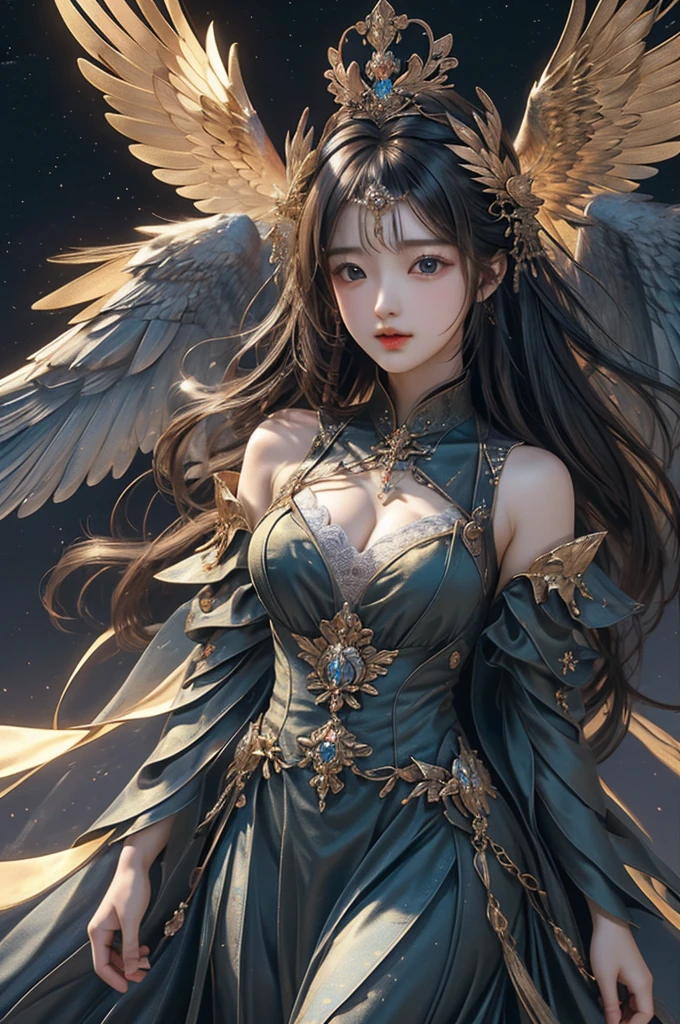 1 woman（（Upper body selfie，cheerfulness）），tmasterpiece，Best quality at best，ultra - detailed，独奏，Cosmic clock, Endless billions of years, Countless calenders, Core rhythm, Book the season, time, Punctuality princess, Rhythmic recordings, Time lady