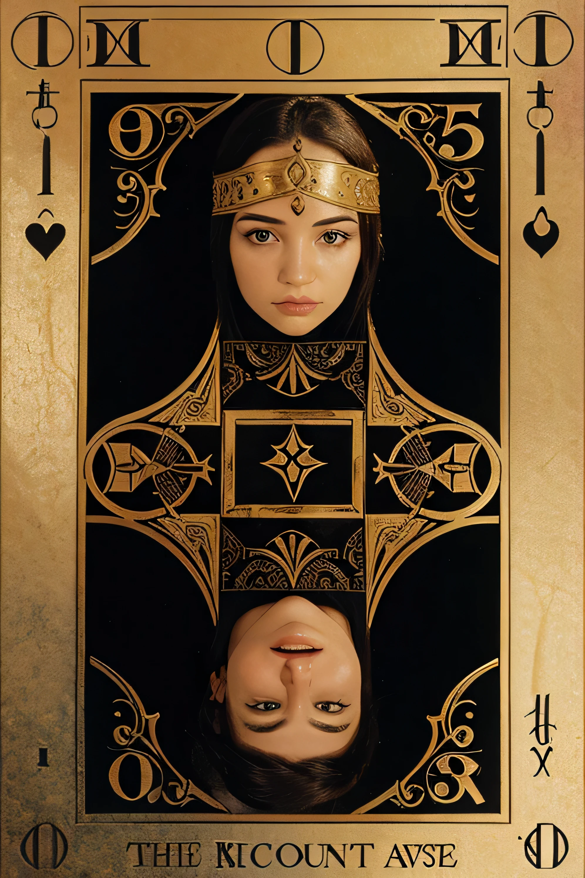 La couverture du livre, the years 1839;fiche, Symmetrical tarot card