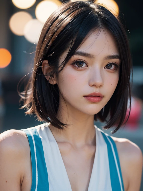 Best Quality, Masterpiece, Colorful, Ink Splash, Color Splash, Watercolor, Sharp Focus, Portrait Summer Goddess, Cute Look, Elegant Pastel Haircut, Beautiful and Detailed Face and Eyes, Elegant Clothes, Summer Starry Sky Background, Colored Water