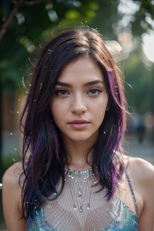 best quality,4k,8k,highres,masterpiece:1.2,ultra-detailed,realistic:1.37,colorful portraits,purple hair,beautiful eyes and lips,glowing skin,natural lighting,studio lighting,moisture on skin,detailed eyebrows,wet hair,shimmering highlights,vibrant colors,bokeh,expressive poses,artistic backgrounds,creative compositions,unique perspectives,fashion styles,modern trends,visual storytelling,captivating atmospheres,emotional connections,inspiring moments, surreal landscapes,abstract elements,sparkling water droplets,reflections on surfaces, ethereal aesthetics, effortless elegance,stylish fashion,instagrammable scenes,innovative concepts,creative photo editing,artistic filters,uplifting vibes,positive energy,memorable experiences.