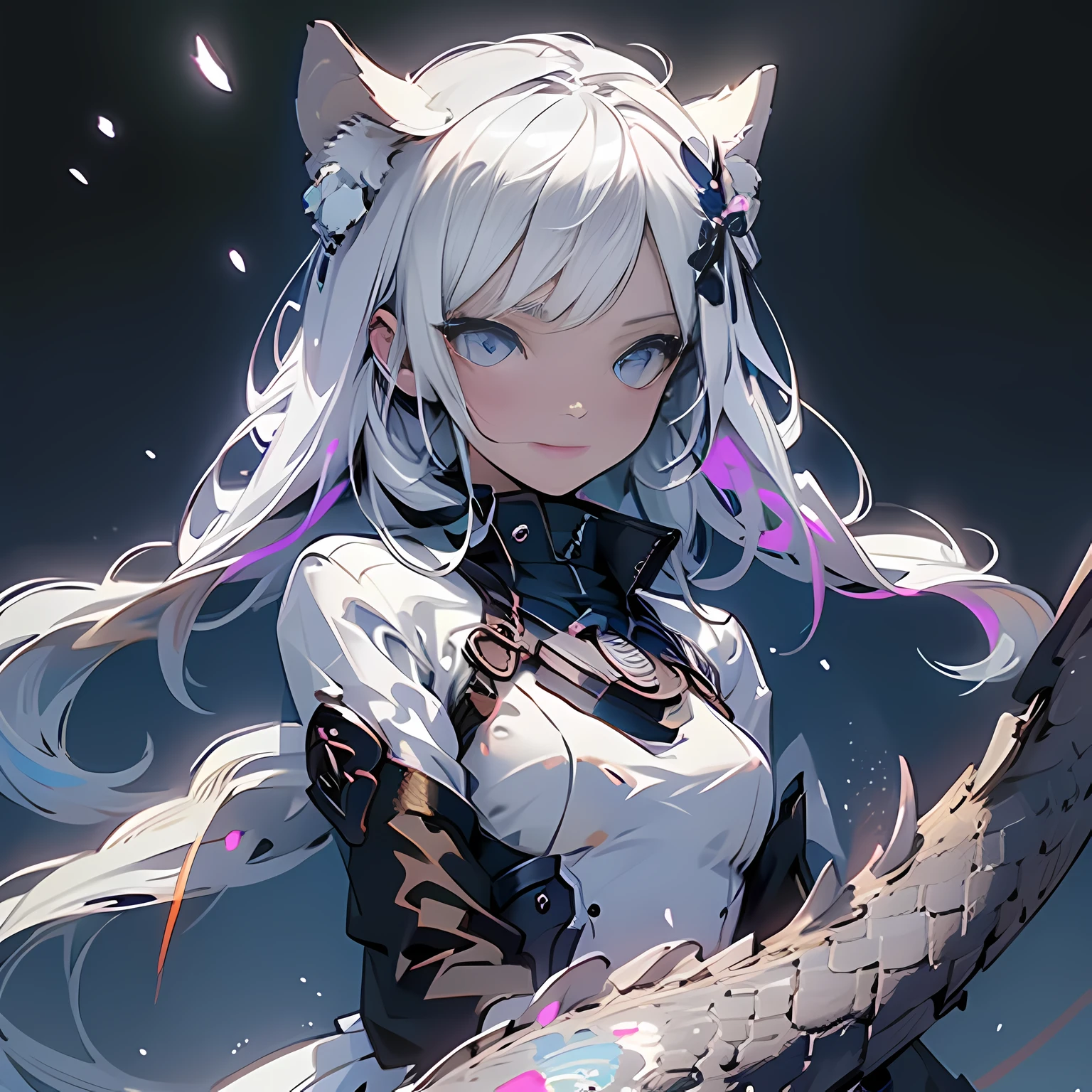 masterpiece, best quality,
1 girl, (rich and colorful),(Delicate and beautiful eyes and delicate face),cinematic Lighting,Half-length photo,Extremely detailed CG unified 8k wallpaper,white hair,alone,Smile,Complex skirts,((Fly petals)),(meadow with flowers)
Sky, cloudy_Sky, architecture, moonLight, moon, night, (dark theme:1.3), Light, fantasy,