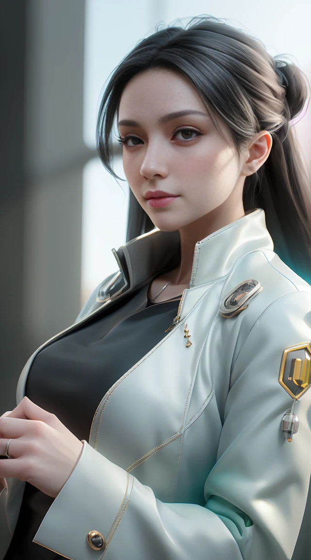((Best quality)), ((masterpiece)), (detailed:1.4), 3D, an image of a beautiful cyberpunk female,HDR (High Dynamic Range),Ray Tracing,NVIDIA RTX,Super-Resolution,Unreal 5,Subsurface scattering,PBR Texturing,Post-processing,Anisotropic Filtering,Depth-of-field,Maximum clarity and sharpness,Multi-layered textures,Albedo and Specular maps,Surface shading,Accurate simulation of light-material interaction,Perfect proportions,Octane Render,Two-tone lighting,Wide aperture,Low ISO,White balance,Rule of thirds,8K RAW,