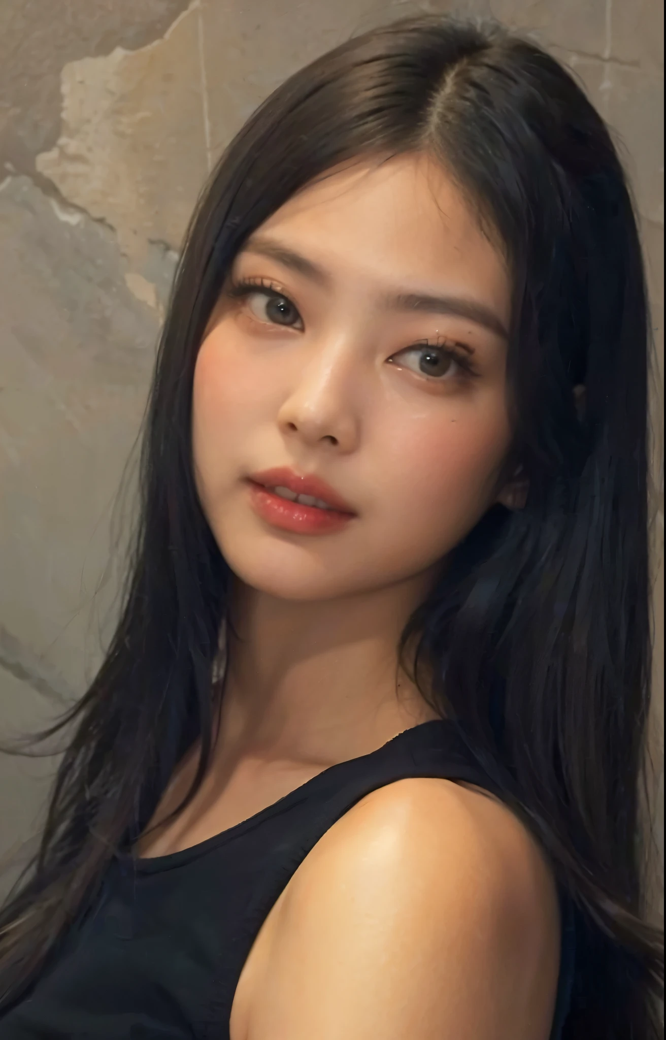 Raw photo, solo female, japonese, best quality, high resolution, photorealistic, hyper detailed, beautiful woman with (long black hair:1.2), taken (webcam photo angle:1.2,), ((wearing a sexy and small black bikini:1.2)) comfy clothing, polar bear patterned graphic, (interior cozy suburban home, (afternoon)), (comfortable), lovely sweet woman, dimples, ultra high res, RAW, relaxed arms, (hands are not in her lap), open, inviting gestures, hands on pillow, warm and pleasant, posting from home living room, snuggling inside, feeling lazy girl, intimate POV, (she's close to webcamera:1.3))、a beautiful woman (High detailed skin:1.2), detailed eyes, stunning eyelash details, perfect hazel pupils, ((video call)), ASMR raw photo, (blushing:1.7,slight smile ), Leica camera quality, Digital SLR, Soft lighting, High quality, FujifilmXT3, afteroon sun、Taken inside her home、Sit down close to her, skin peachfuzz and pore details, radiant、natural Long Black Hair pulled back, A slight smile, eye gazing with her, intimate relaxed style photoshoot