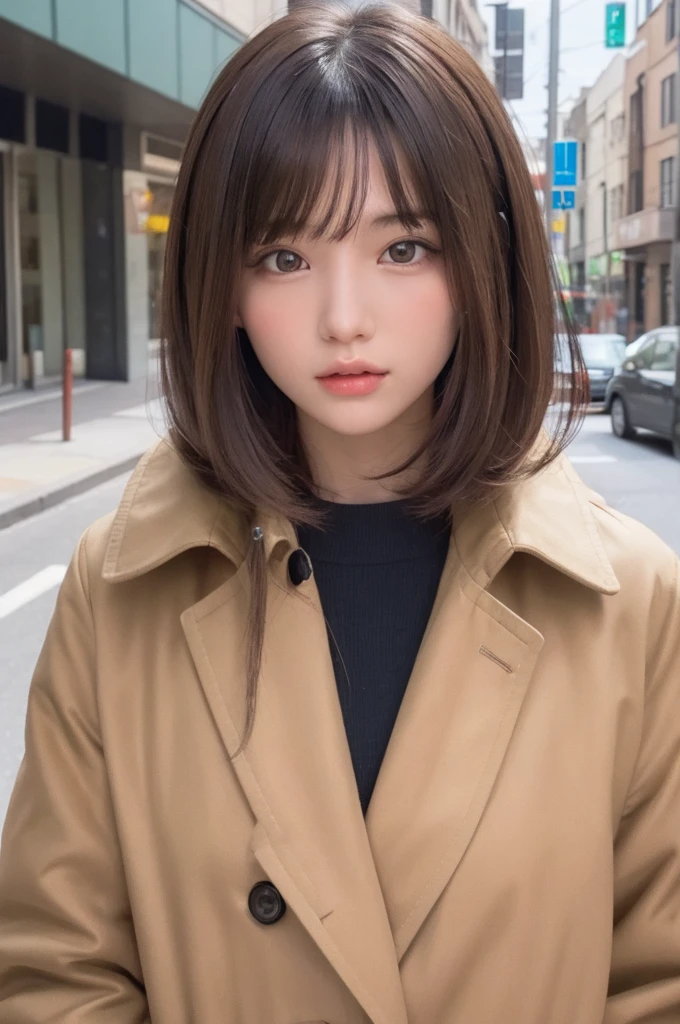 one girl, (a beauty girl, delicate girl:1.3), (14 years old:1.3),
break, (winter coat:1.3),
break, very fine eye definition, (symmetrical eyes:1.3),
break, (street snap:1.3), perfectly trimmed fingers,
break, small breasts, brown eyes, parted bangs, brown hair,
break, (eyes and faces with detailed:1.0),
break, (masterpiece, best quality, ultra detailed, detailed face, 8k)