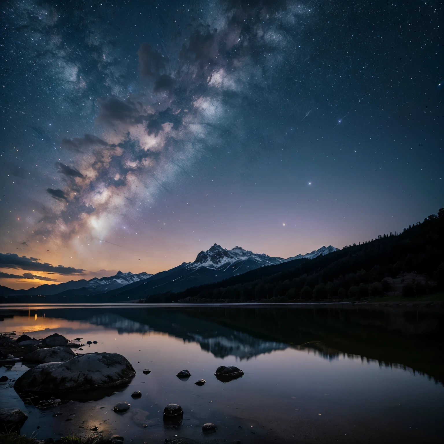 high resolution, obra maestra, mejor calidad, paisaje, galaxia, morado