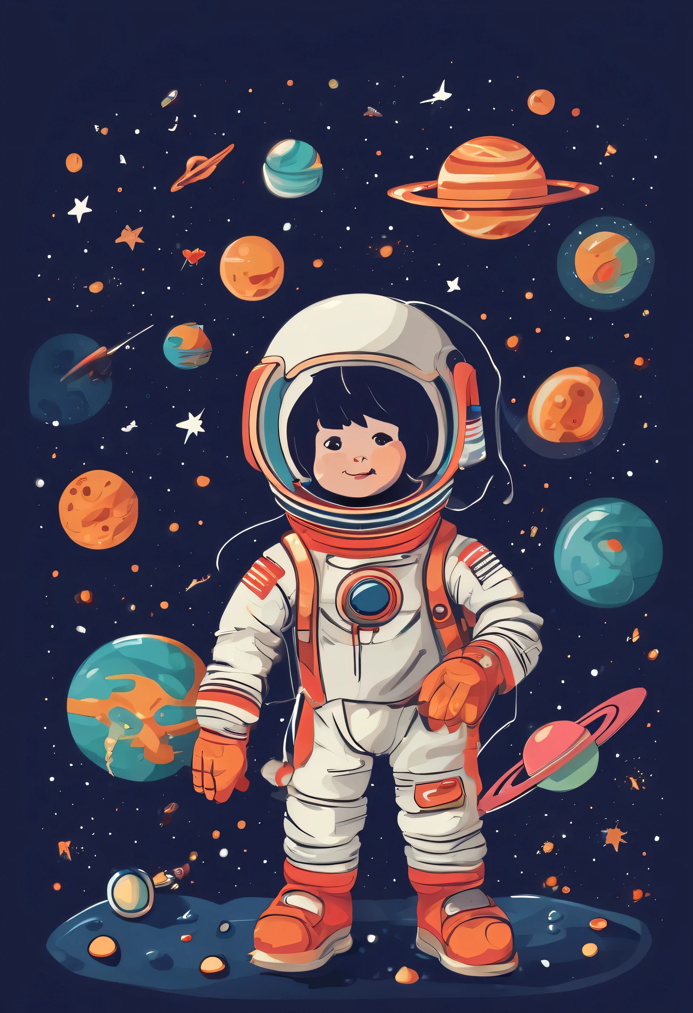 Astronaut space planet
