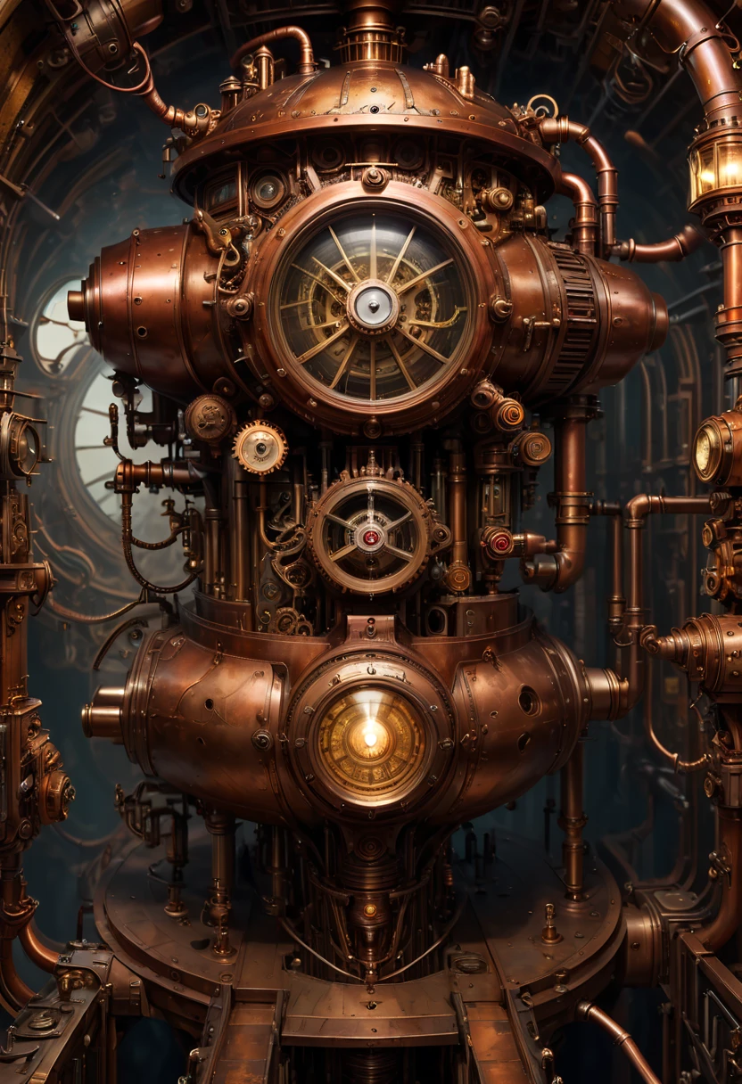 Underground museum, steampunk, enhance, intricate, (best quality, masterpiece, Representative work, official art, Professional, 8k)