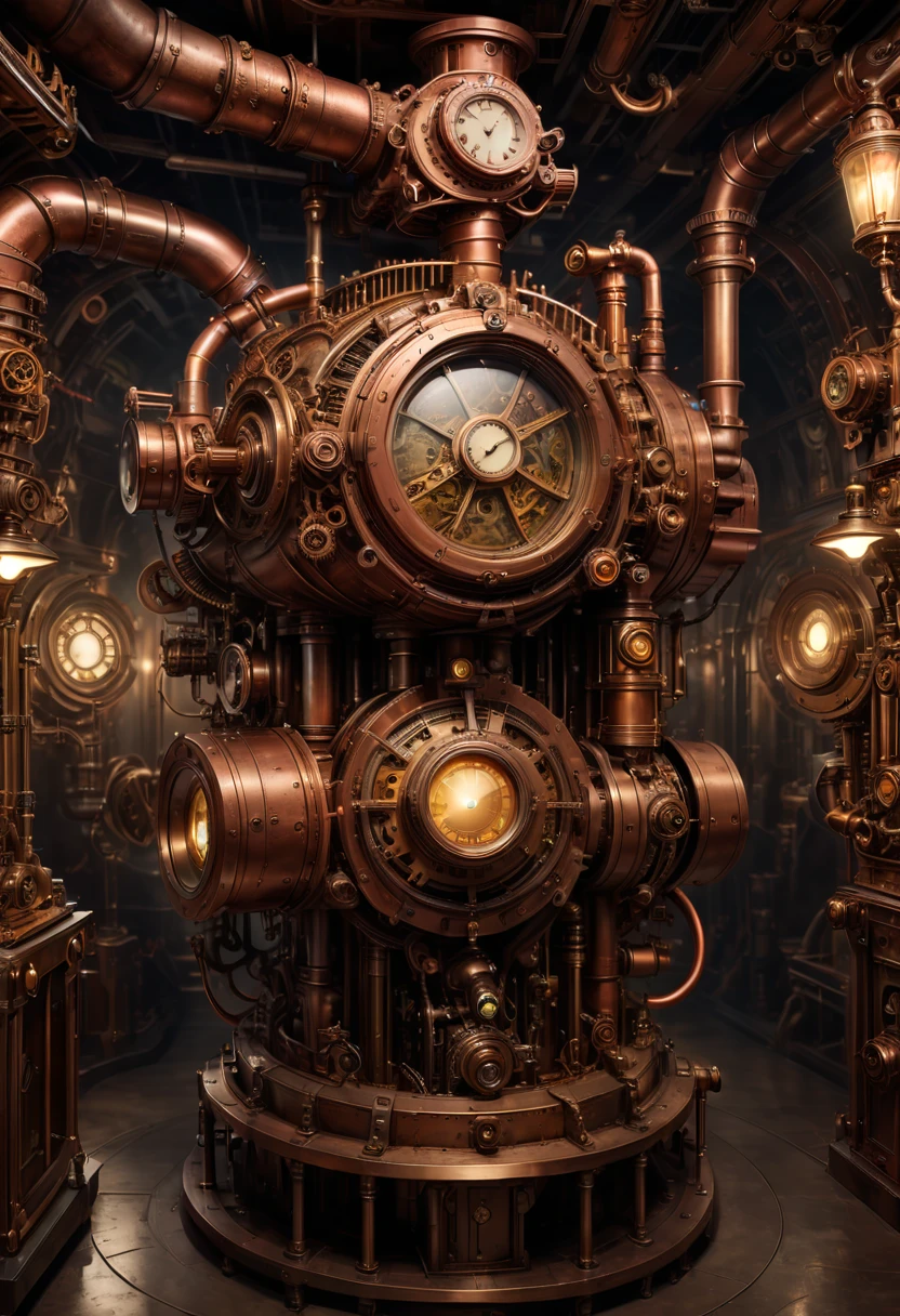 Underground museum, steampunk, enhance, intricate, (best quality, masterpiece, Representative work, official art, Professional, 8k)