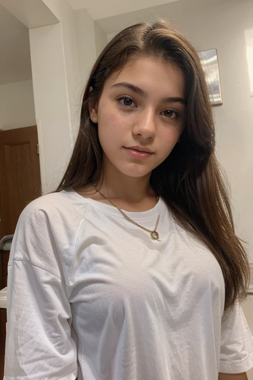 close up picture of a beautiful white brazilian teenager with clothes