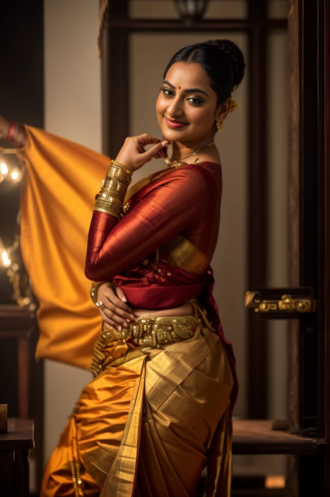 Foto RAW, photorealistic, photography, full body shot, master shot, Saree model, model Photography, Indian saree shoot, Indian traditional wear advertising photography, traditional wear brand shoot, face of Indian actress Sonakshi Sinha, masterpiece, realistic, sweat , sweaty, realism, photorealism, high contrast, photorealistic Artstation 8k HD digital art trend of high definition and detailed realistic skin texture, ultra detail, realistic skin texture, armature, best quality, ultra high definition, (photorealistic:1.4),, high resolution, detail, raw photo, Re sharp, by Lee Jefferies Nikon D850 Film Stock Photo 4 Kodak Portra 400 Camera F1.6 Lens Rich Color Ultra Real Realistic Realistic Textures Dramatic Lighting Unreal Engine Trending at Art Station Cinestill 800,(pele altamente detalhada: 1.2), 8k UHD, DSLR, soft-lighting, alta qualidade, grain of film, Fujifilm XT3