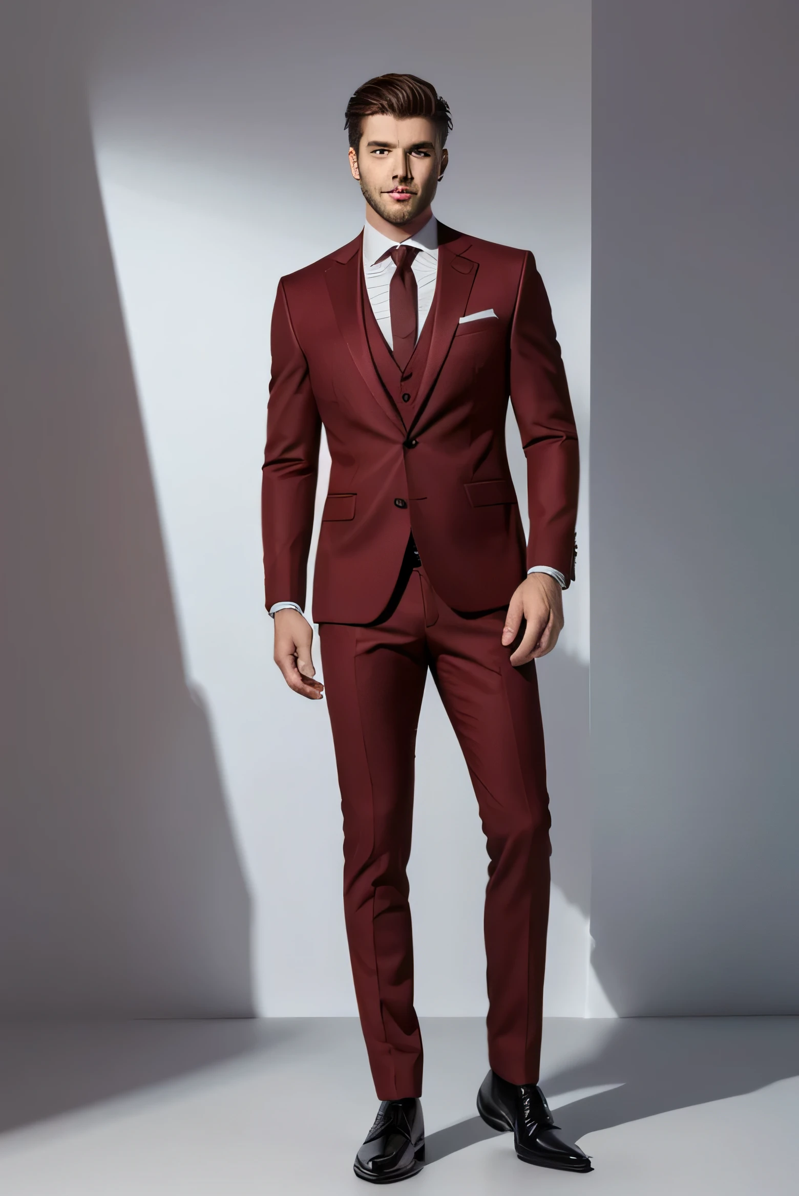 Best quality men's suits,suit,suit,A full-body view from head to toe,design diagram,Renderings,Style drawing,upscale,high-end,atmosphere,Red