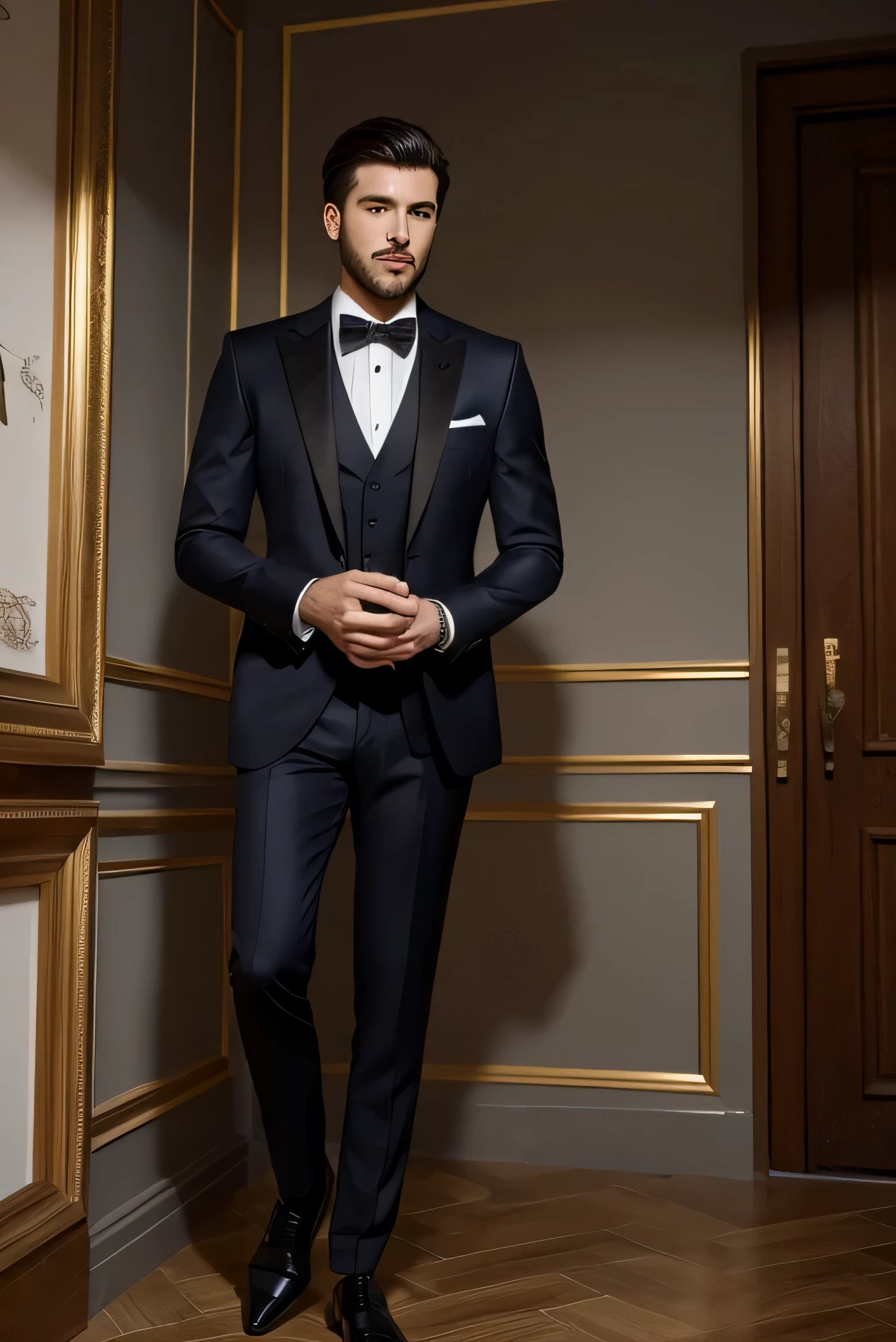 Best quality men's suits,suit,suit,A full-body view from head to toe,design diagram,Renderings,Style drawing,upscale,high-end,atmosphere,Formal wear