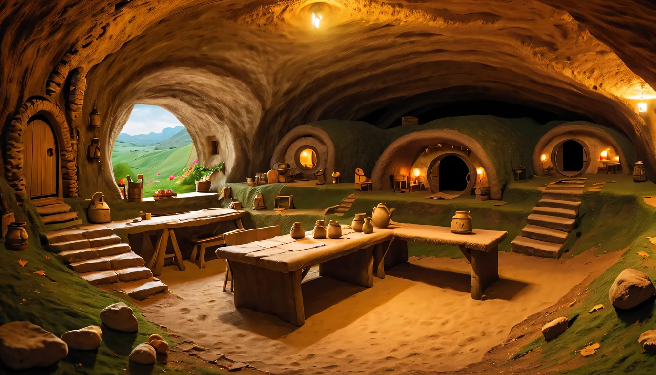 underground village,underground cave dwelling,housing