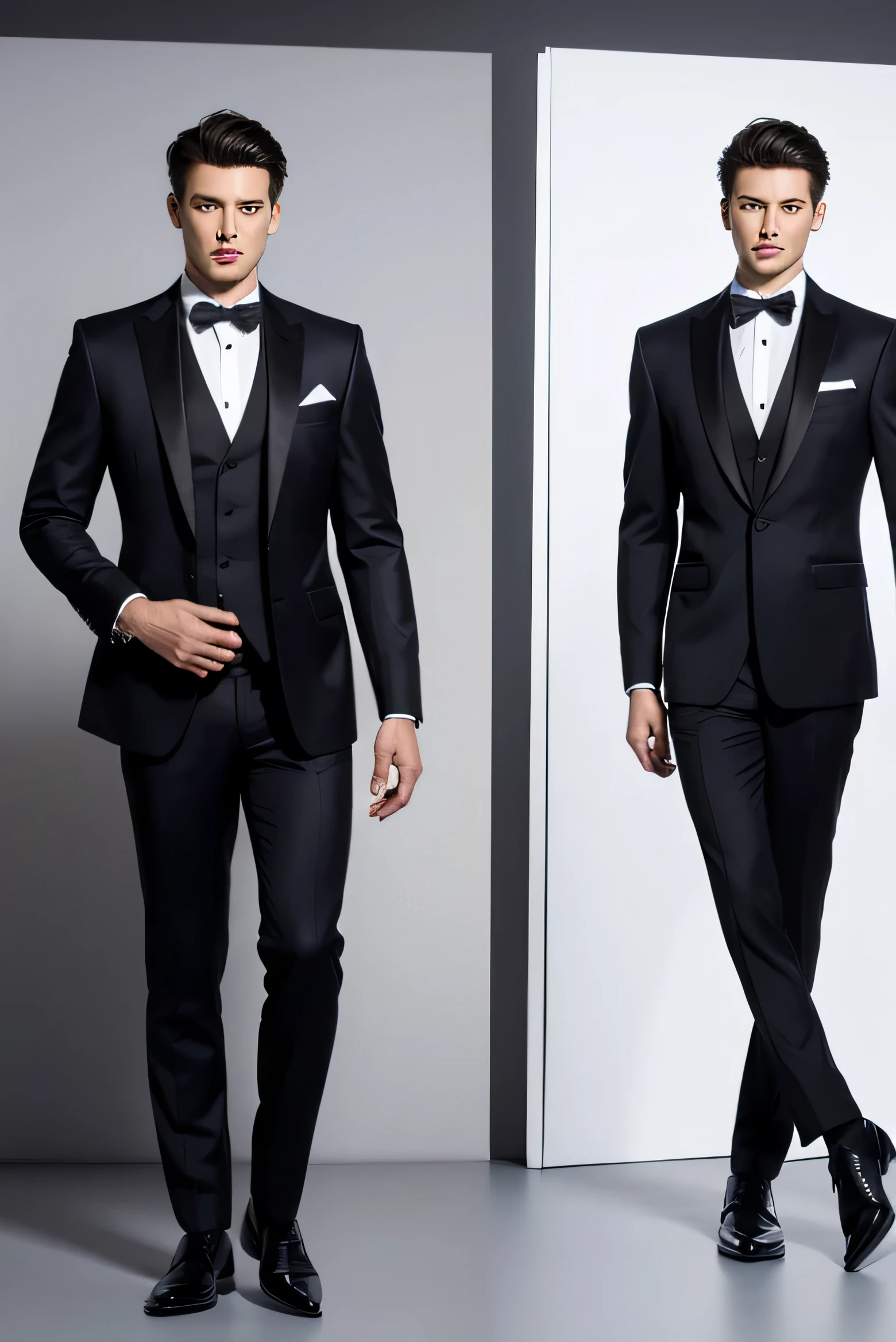 Men's suits,suit,suit,A full-body view from head to toe,design diagram,Renderings,Style drawing,upscale,high-end,atmosphere,Stylish formal wear