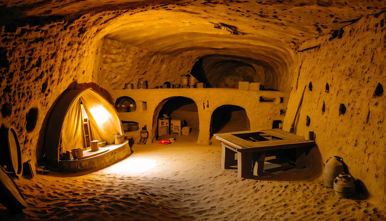 underground village,underground cave dwelling,Residence,Cave dwellings are a unique form of residence in the Loess Plateau of China.