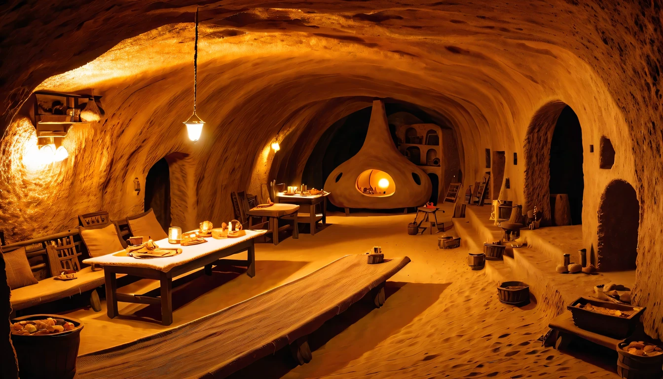 underground village,underground cave dwelling,housing
