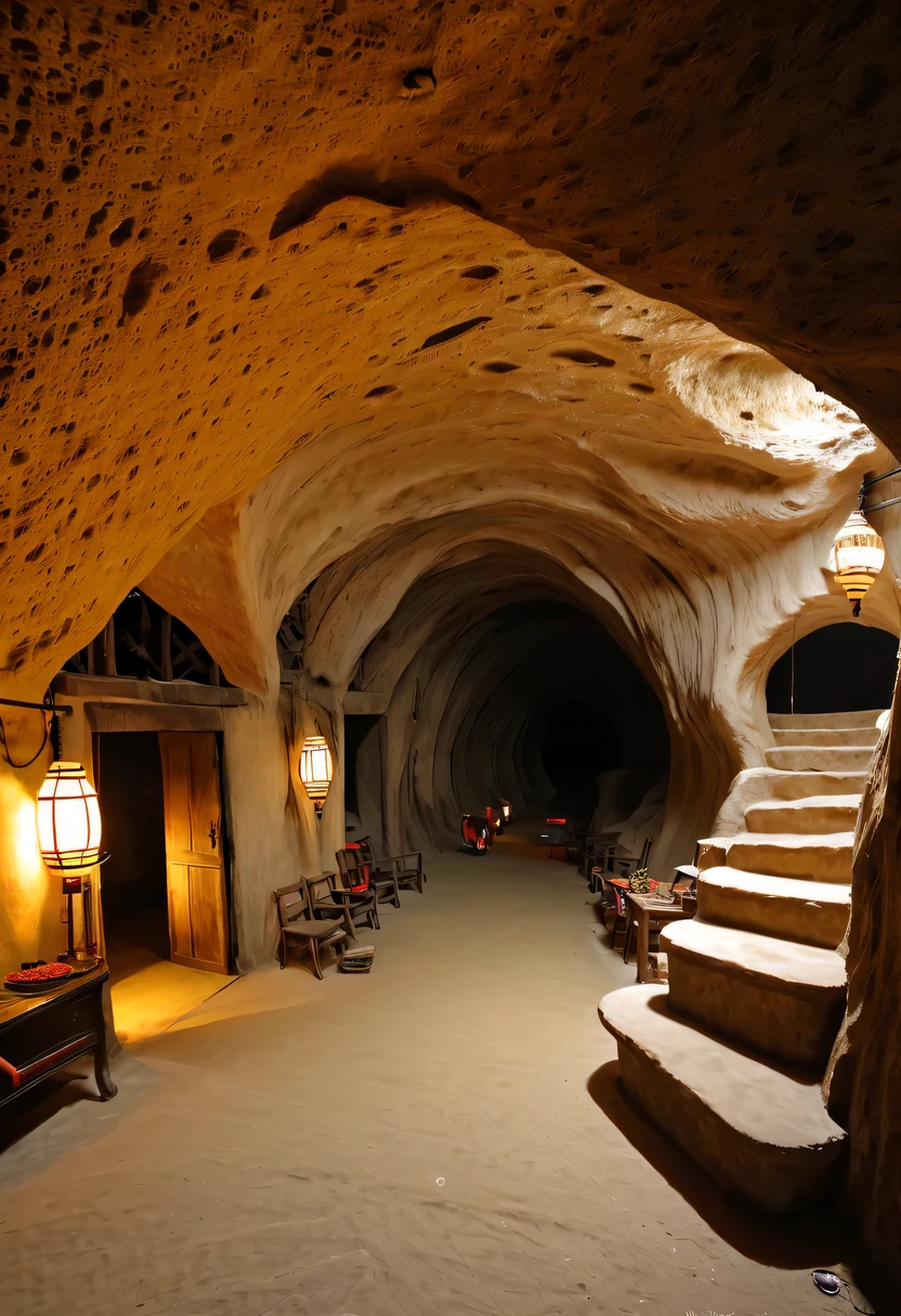 underground village，underground cave dwelling，Residence，Cave dwellings are a unique form of residence in the Loess Plateau of China.