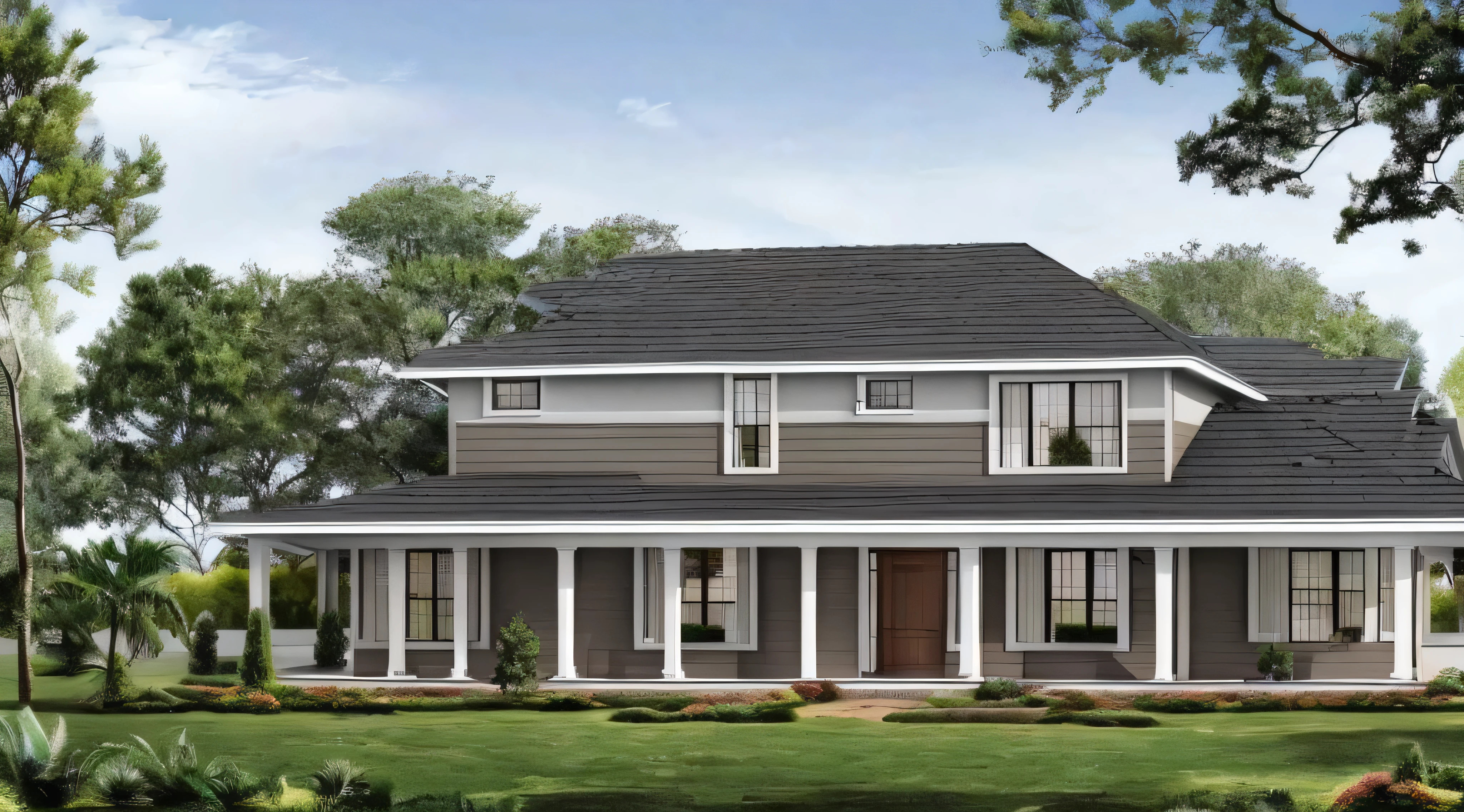 make an image of a beautiful large house with roofing shingles