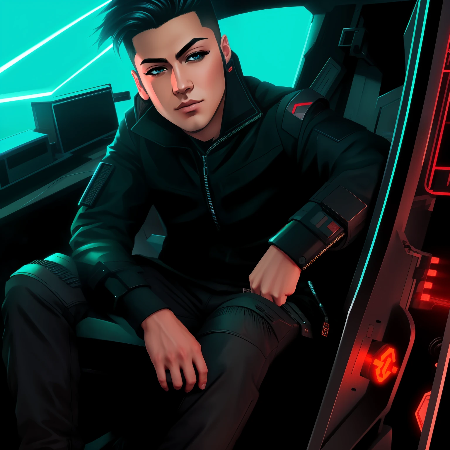 Change background cyberpunk, handsome boy , anime face, 4k hd , 