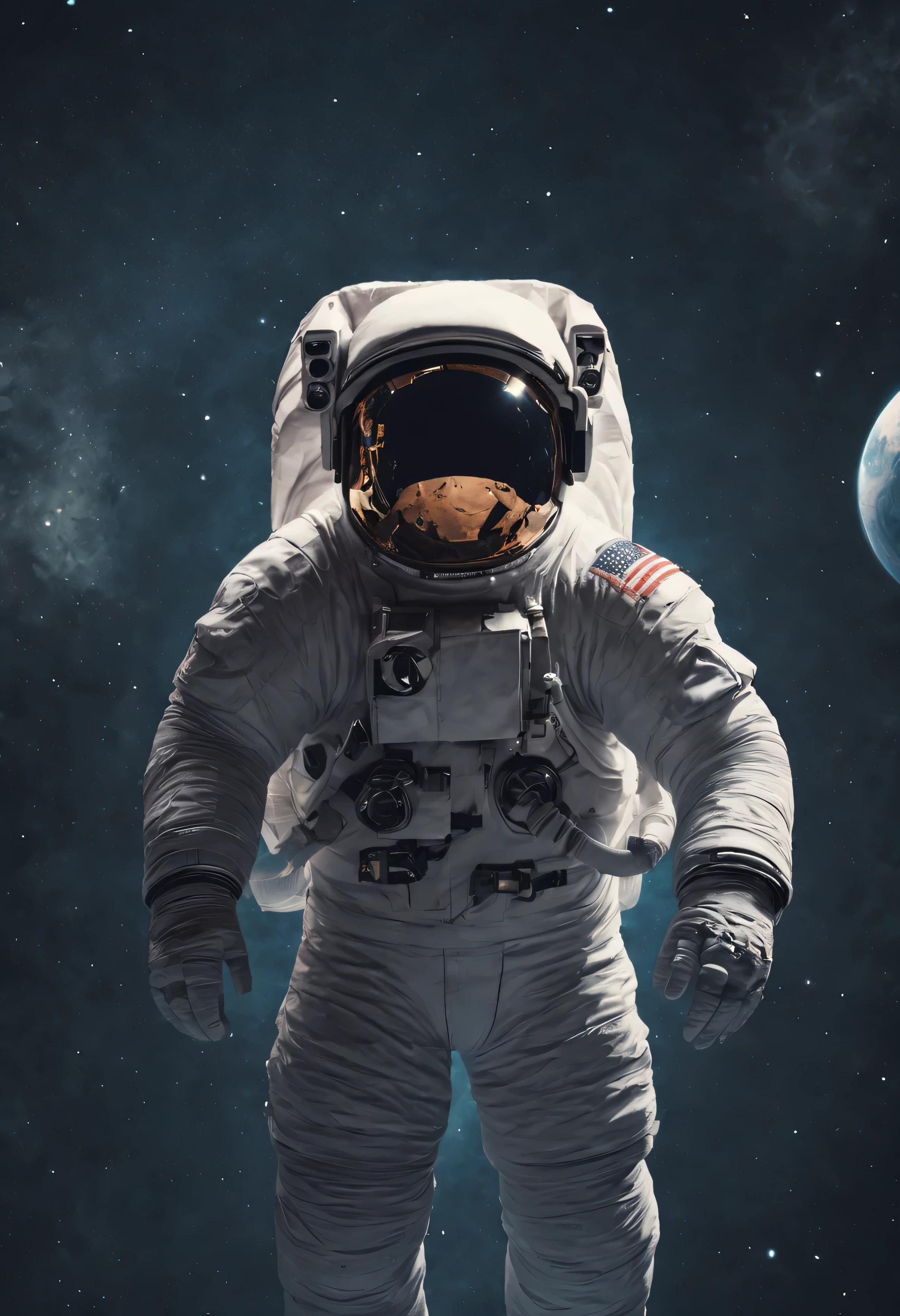 astronaut in space. High quality digital space art
