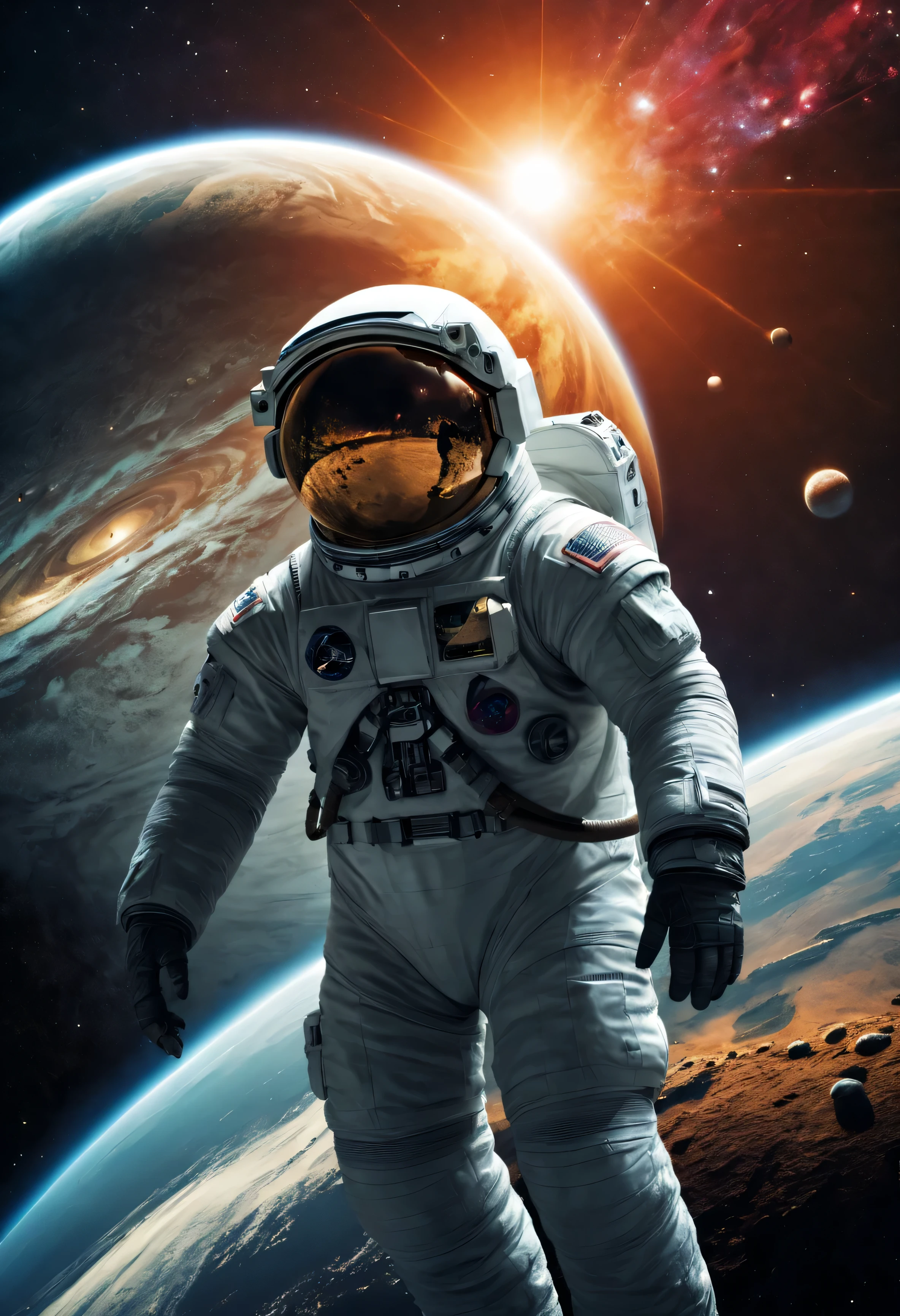astronaut in space, planet space