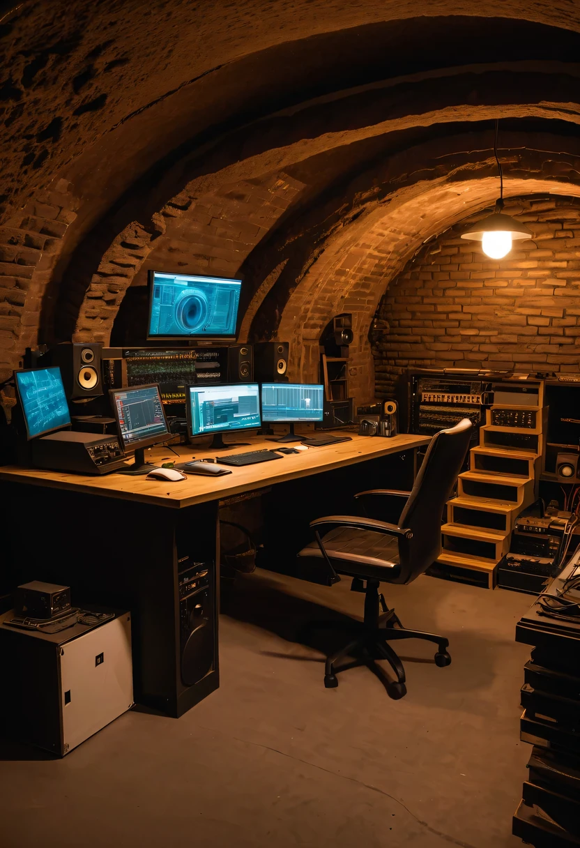 Hidden underground technology studio