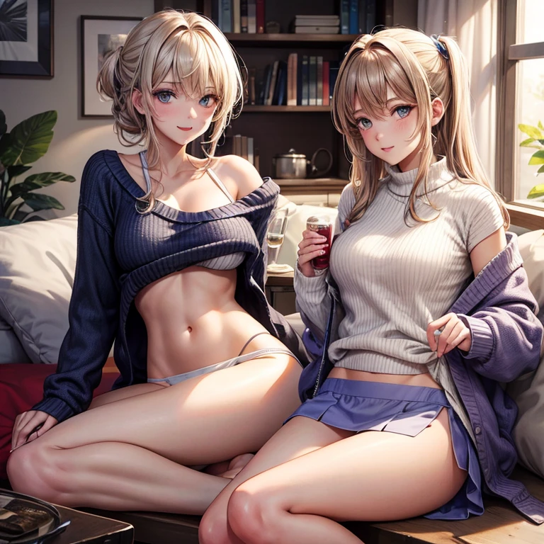 Fille en culotte et pull stylé
