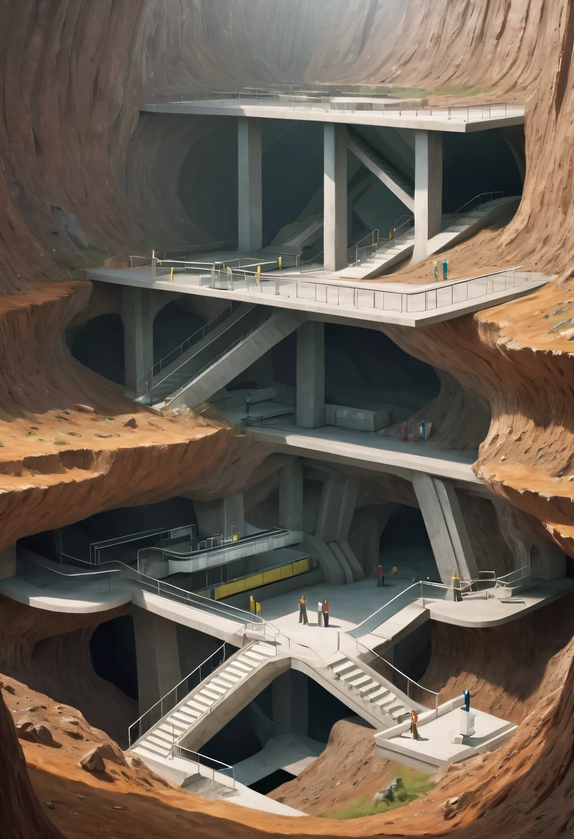 Sectional view of the Underground Science Institute,underground structure